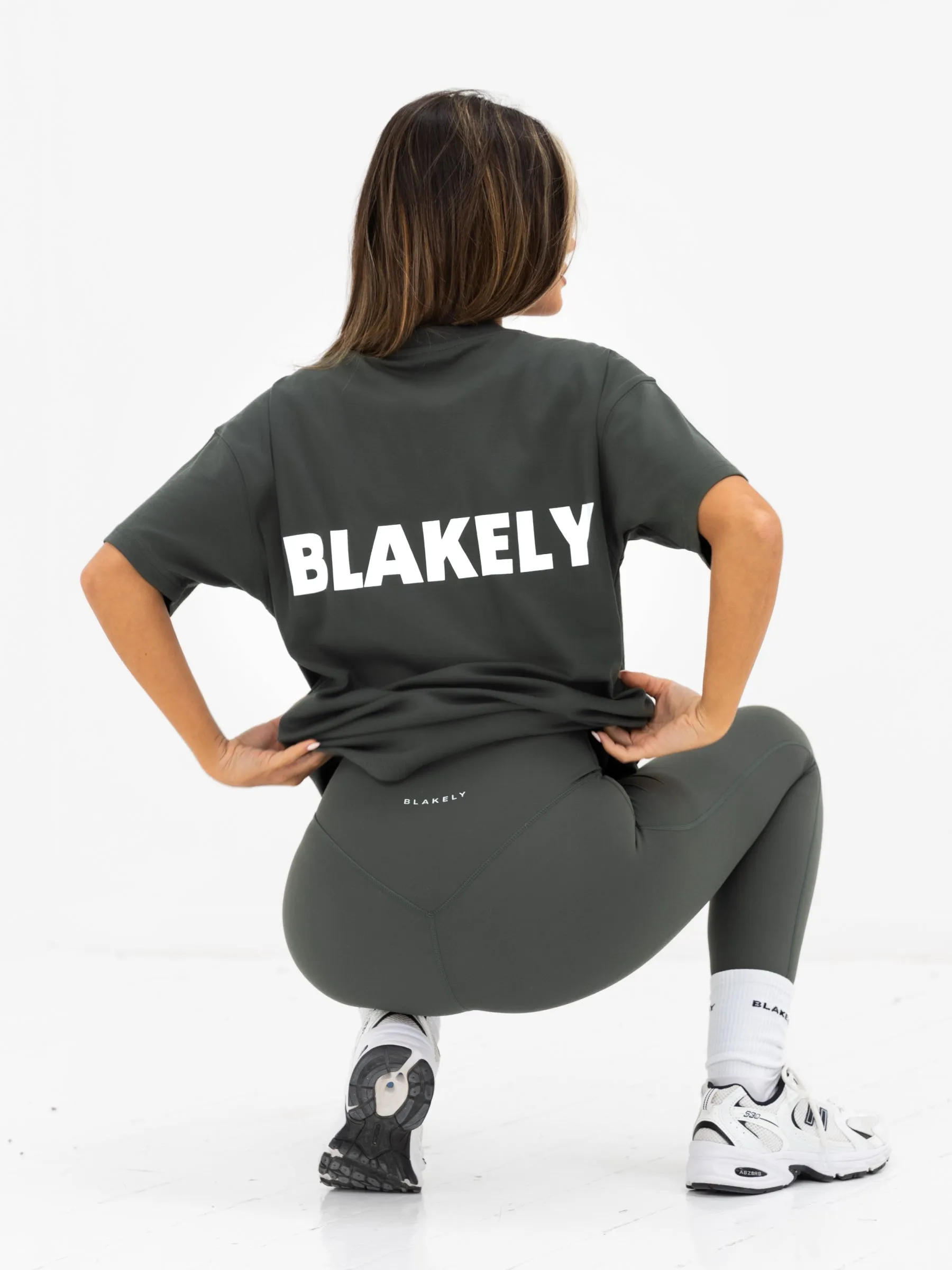 Kayla Oversized T-Shirt - Khaki Grey sold by Blakely