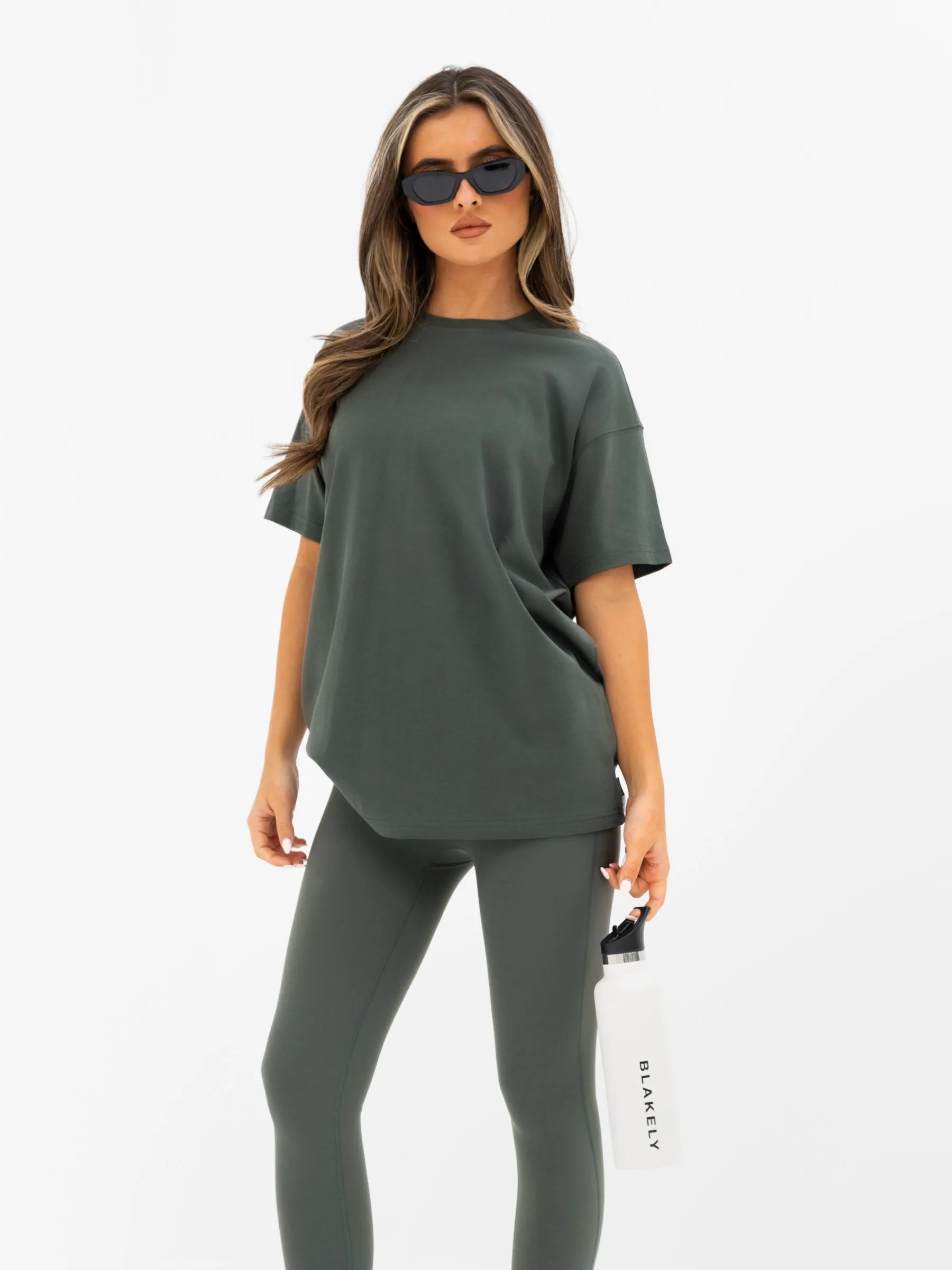 Kayla Oversized T-Shirt - Khaki Grey sold by Blakely product image thumbnail 4