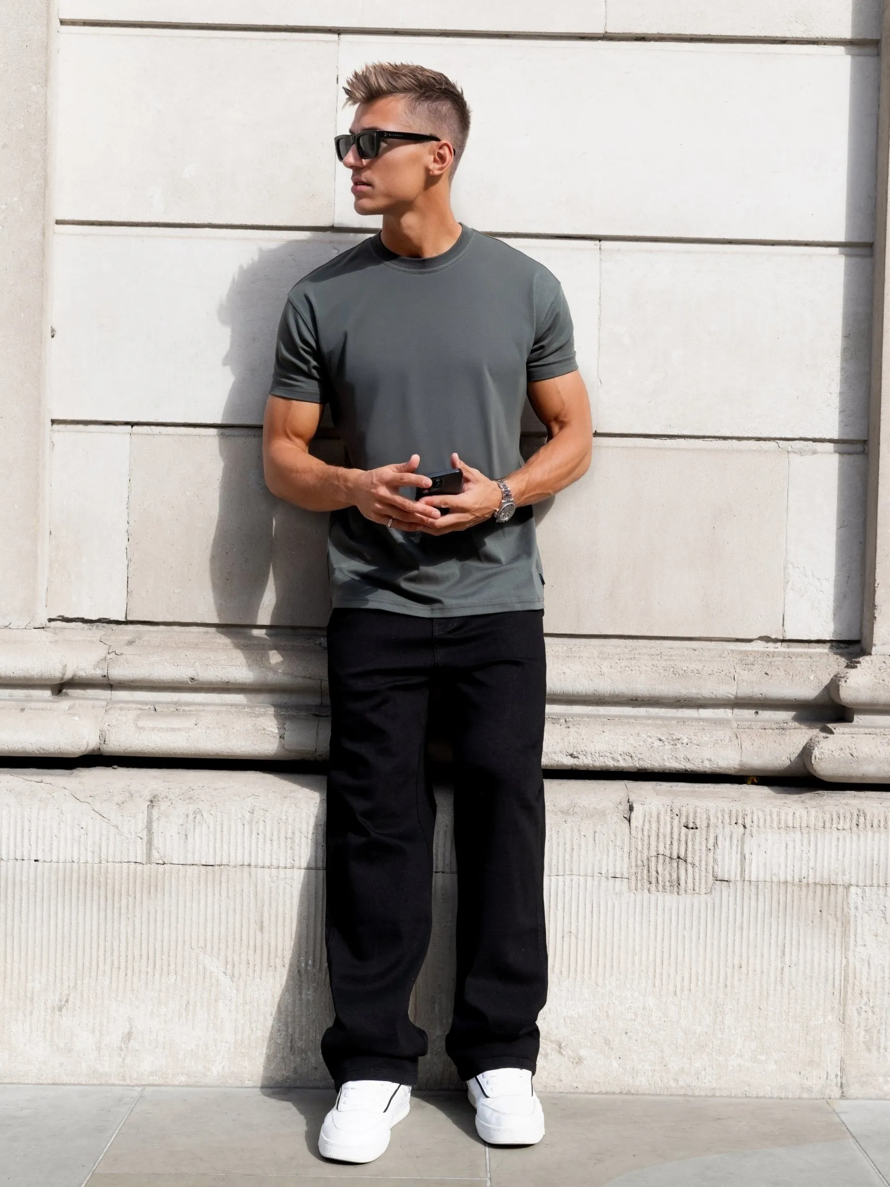 Declan Relaxed T-Shirt - Khaki Grey sold by Blakely product image thumbnail 4