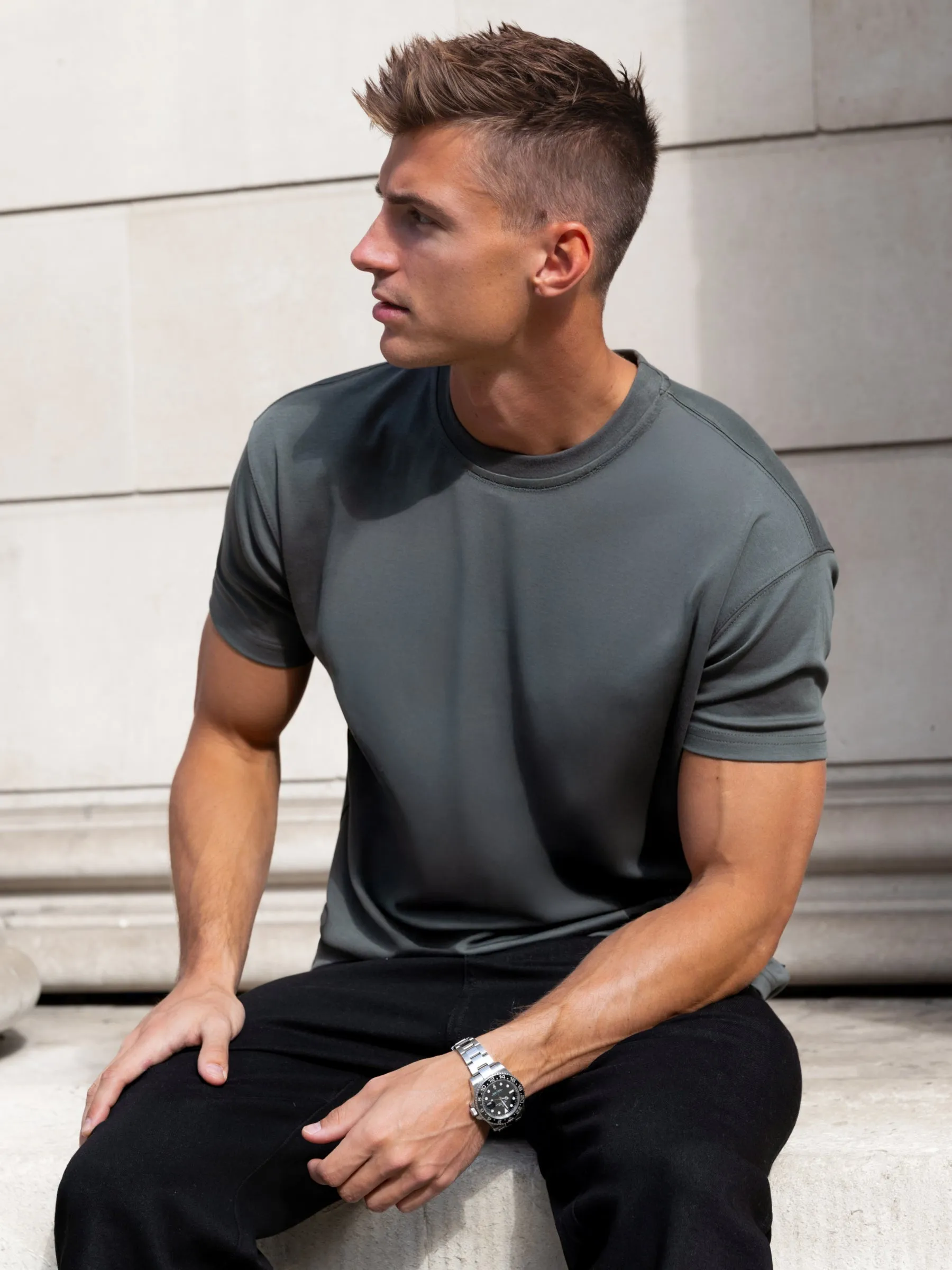 Declan Relaxed T-Shirt - Khaki Grey sold by Blakely product image thumbnail 5