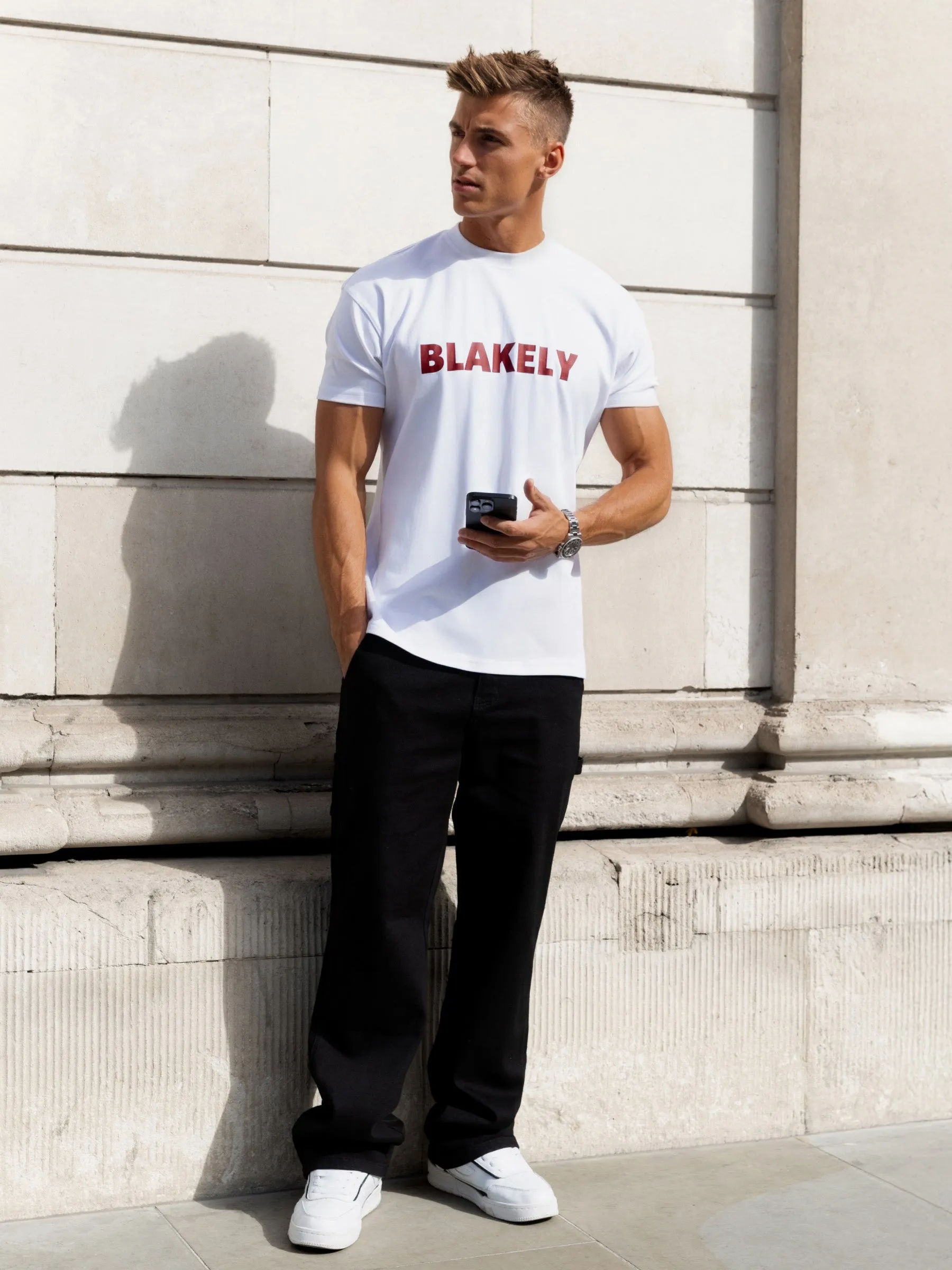 Raife Relaxed T-Shirt - White & Red sold by Blakely product image thumbnail 3