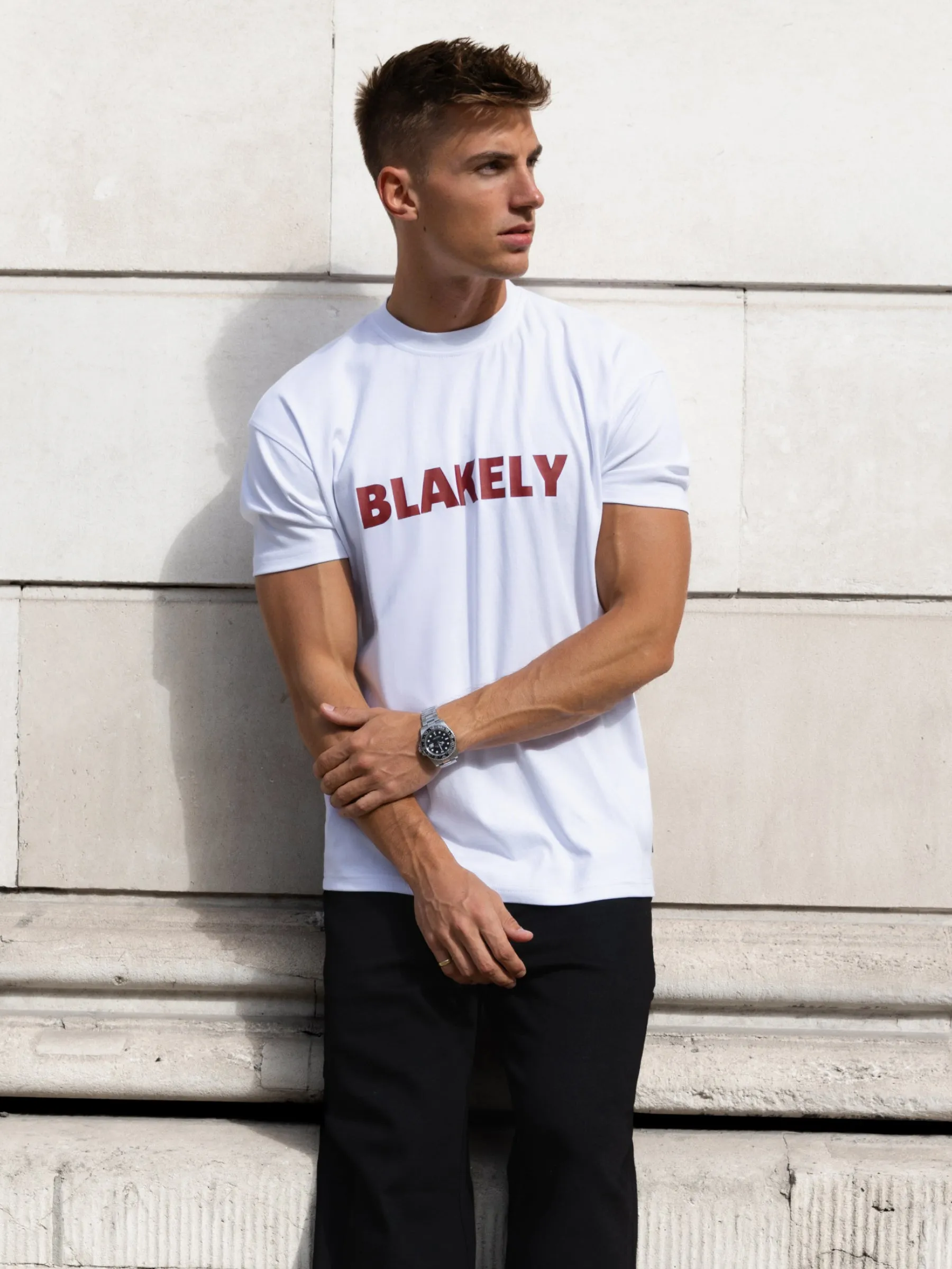 Raife Relaxed T-Shirt - White & Red sold by Blakely product image thumbnail 2