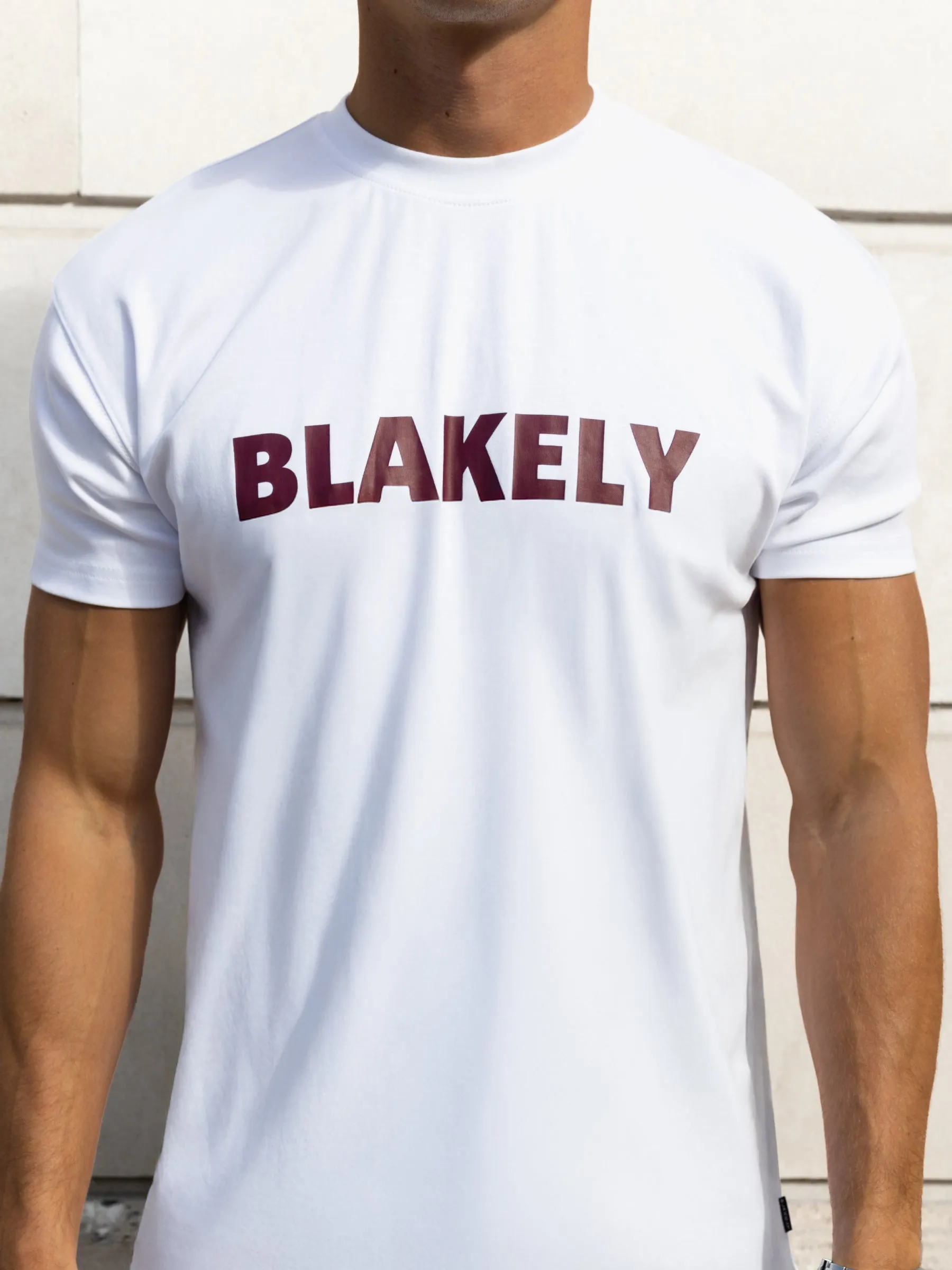 Raife Relaxed T-Shirt - White & Burgundy sold by Blakely product image thumbnail 5