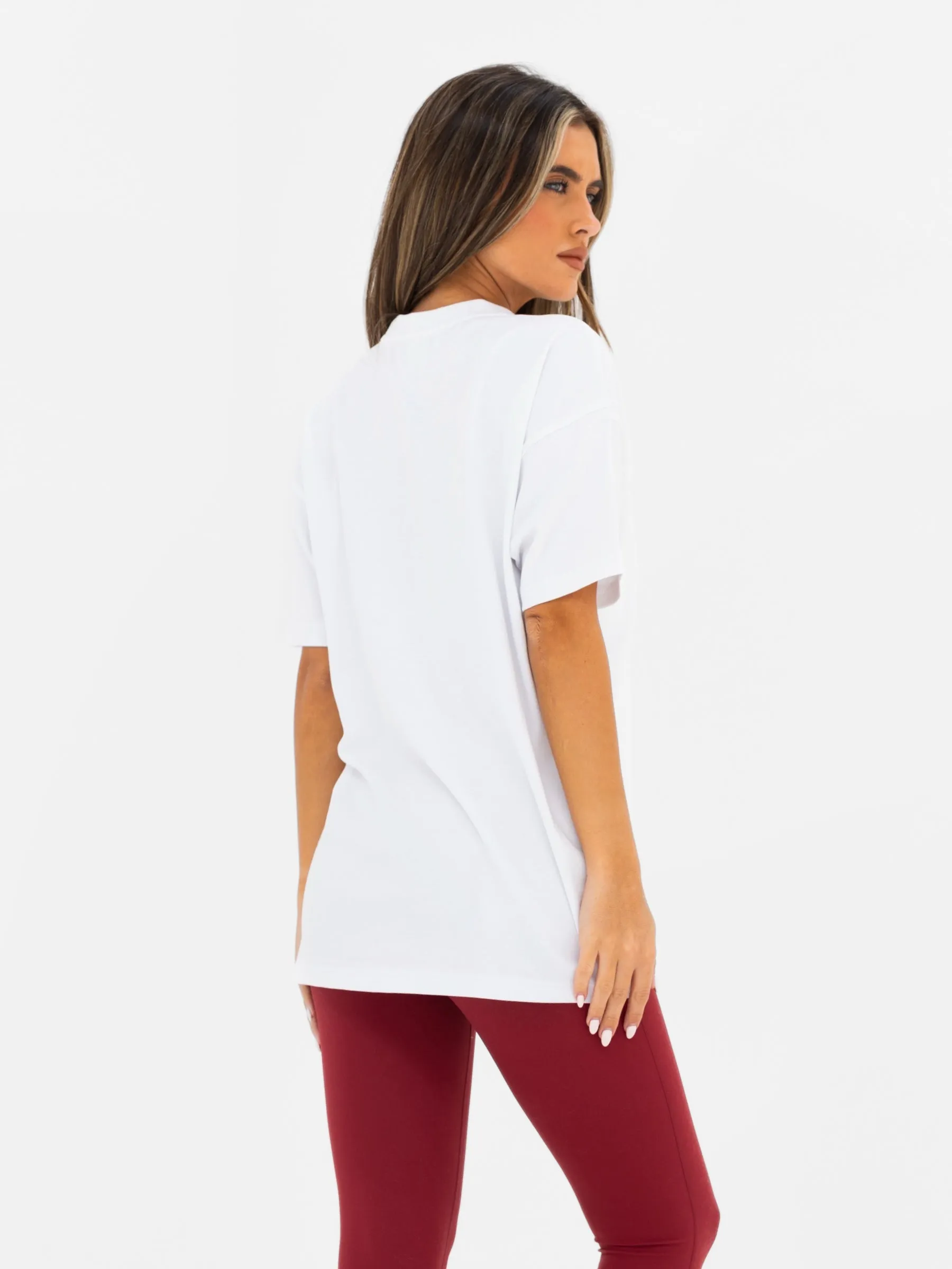 Isla Oversized T-Shirt - White & Classic Red sold by Blakely product image thumbnail 4