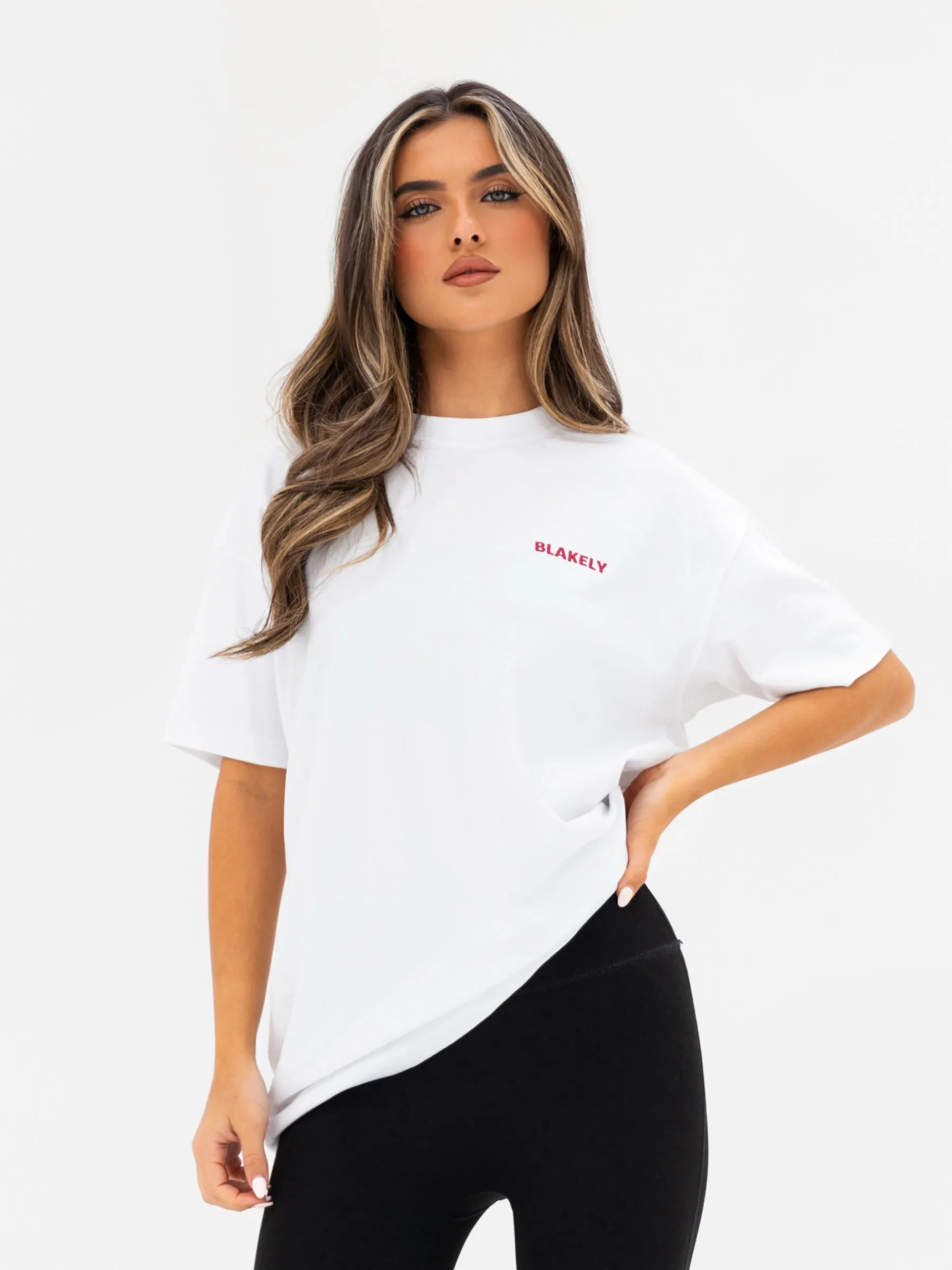 Isla Oversized T-Shirt - White & Classic Red sold by Blakely