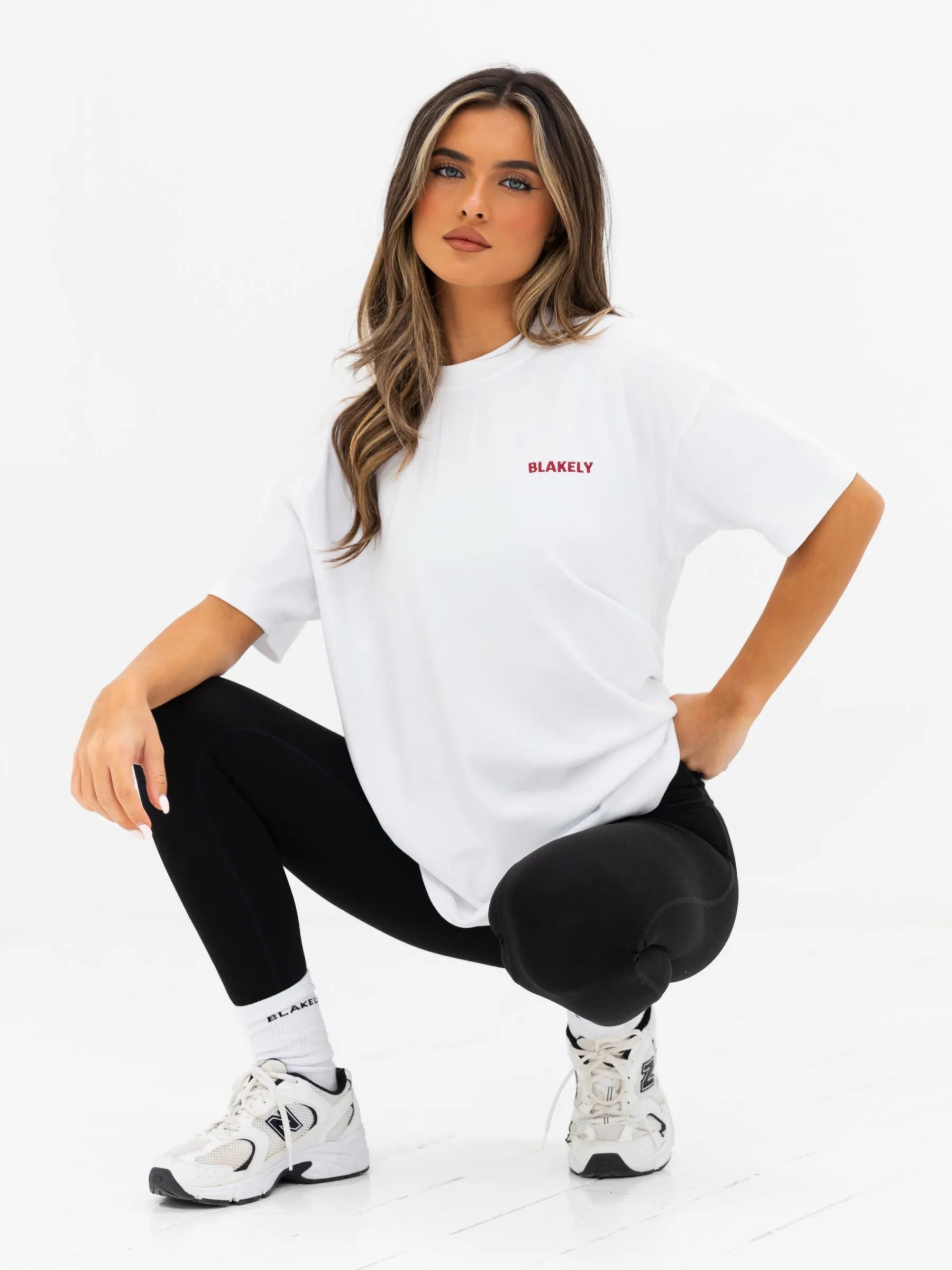 Isla Oversized T-Shirt - White & Classic Red sold by Blakely product image thumbnail 2