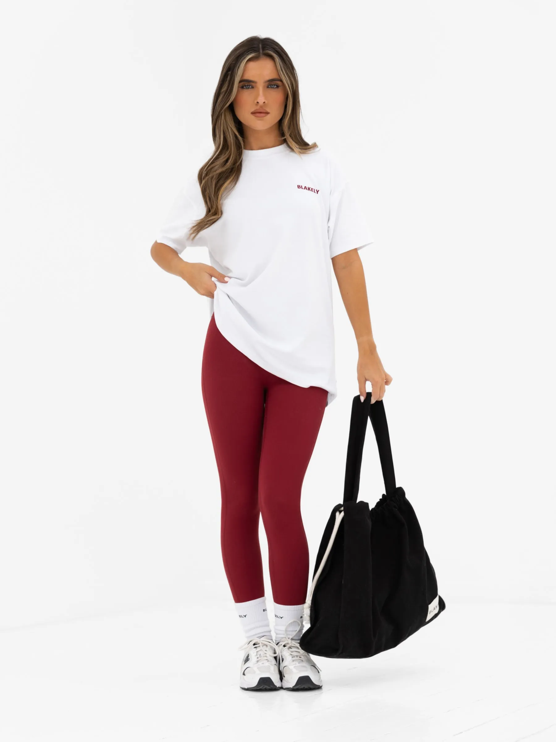 Isla Oversized T-Shirt - White & Classic Red sold by Blakely product image thumbnail 3