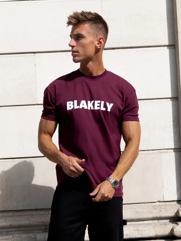 Raife Relaxed T-Shirt - Burgundy sold by Blakely