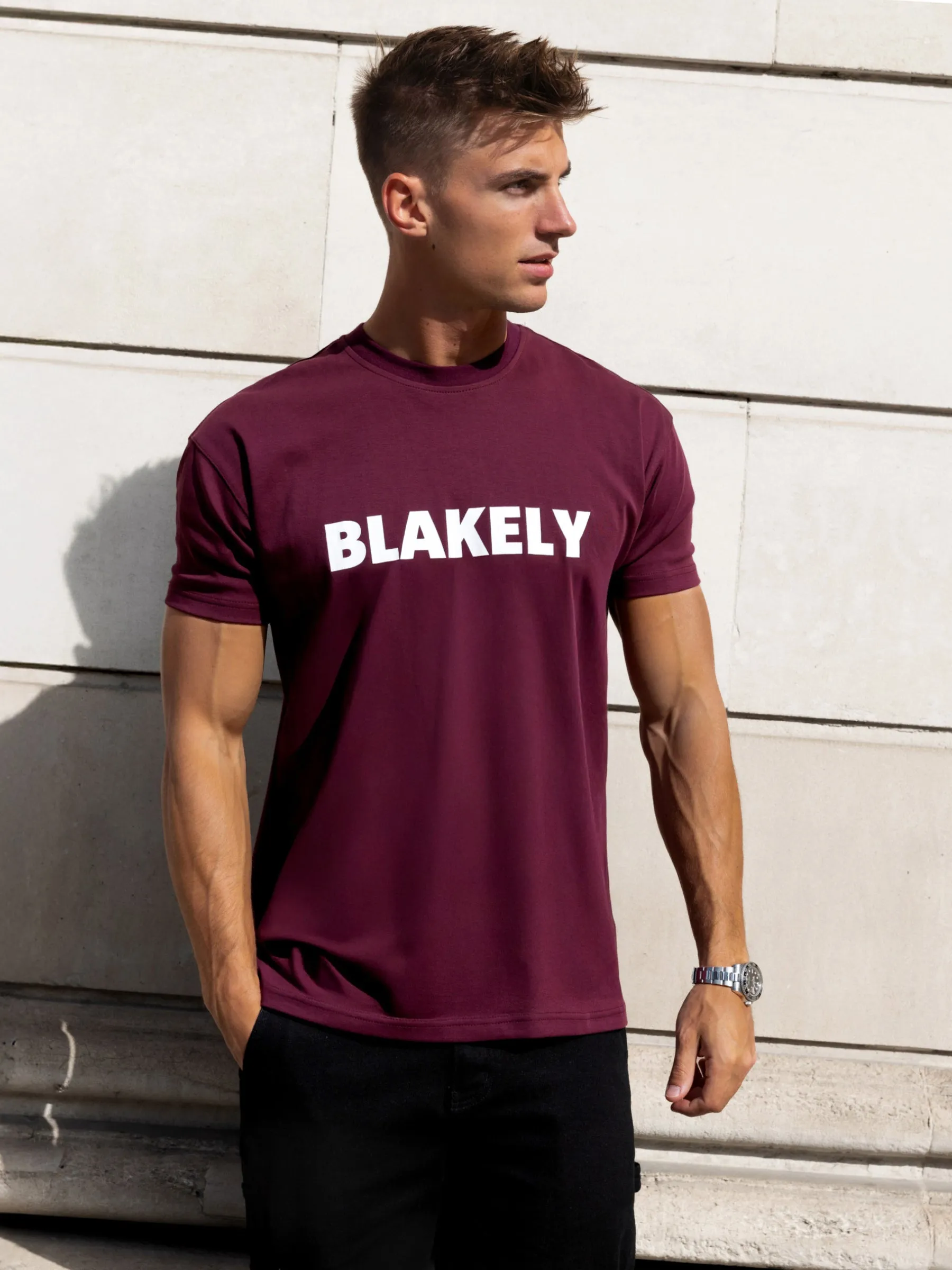 Raife Relaxed T-Shirt - Burgundy sold by Blakely product image thumbnail 5