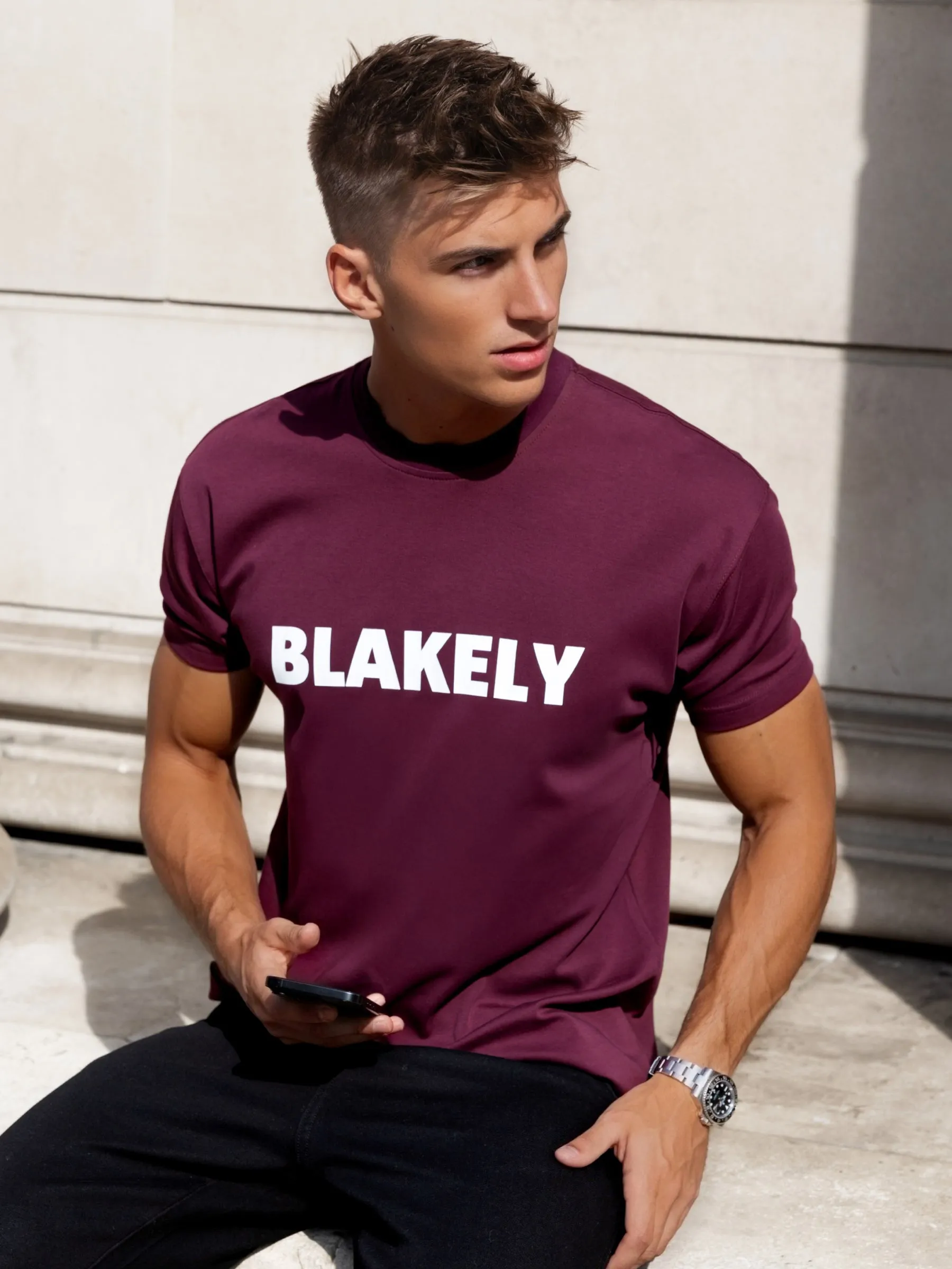 Raife Relaxed T-Shirt - Burgundy sold by Blakely product image thumbnail 2