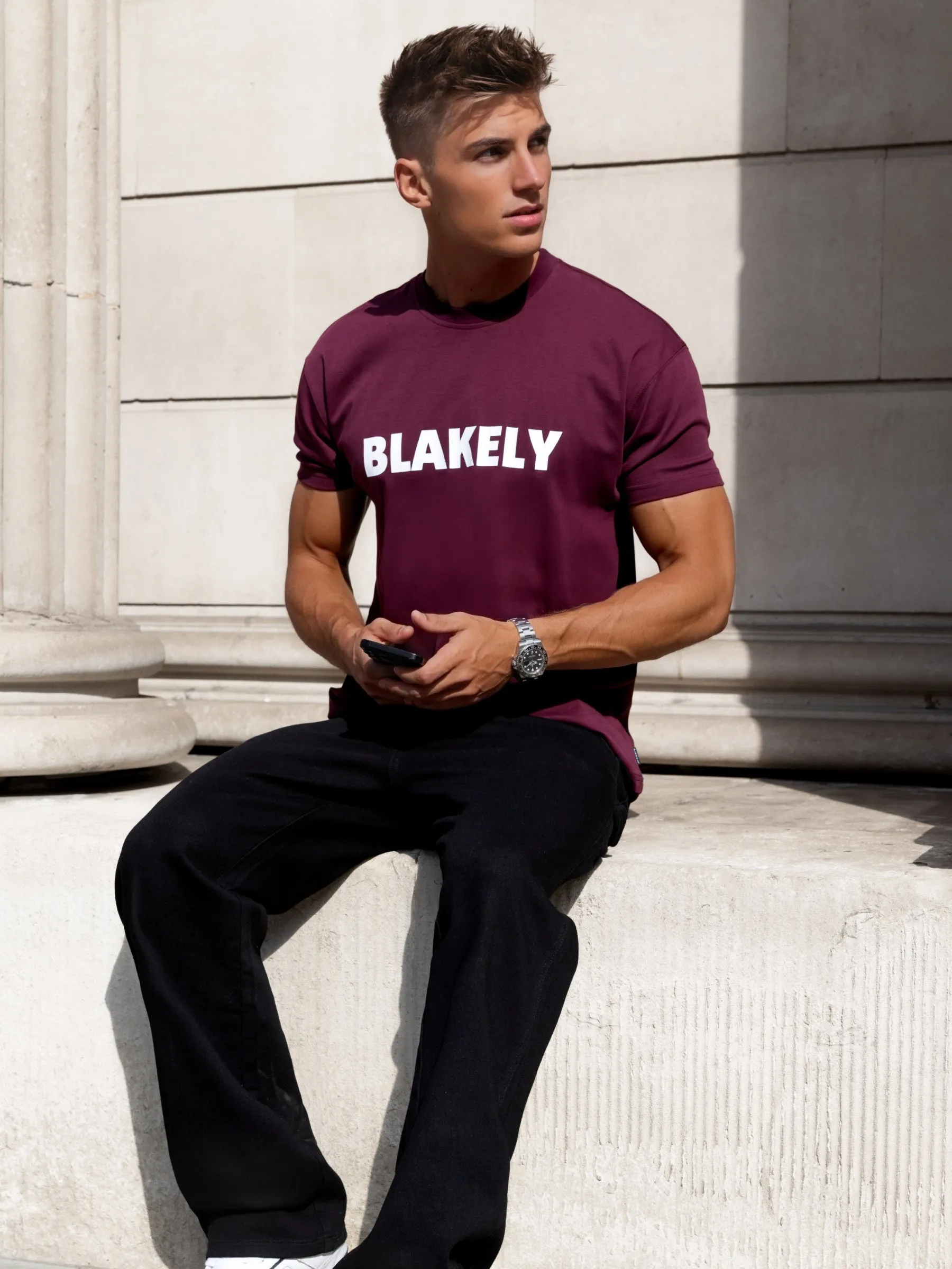 Raife Relaxed T-Shirt - Burgundy sold by Blakely product image thumbnail 4
