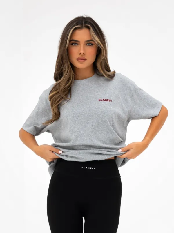 Isla Oversized T-Shirt - Marl Grey sold by Blakely