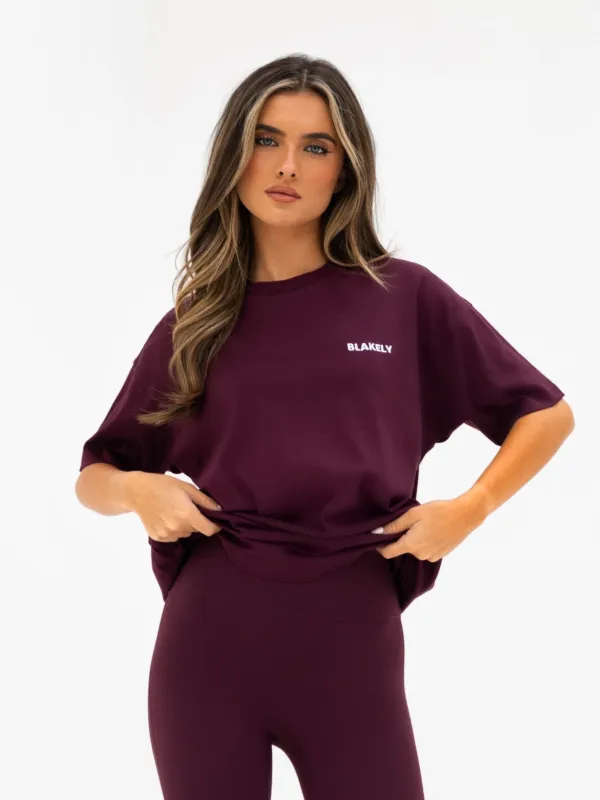 Isla Oversized T-Shirt - Dark Cherry sold by Blakely