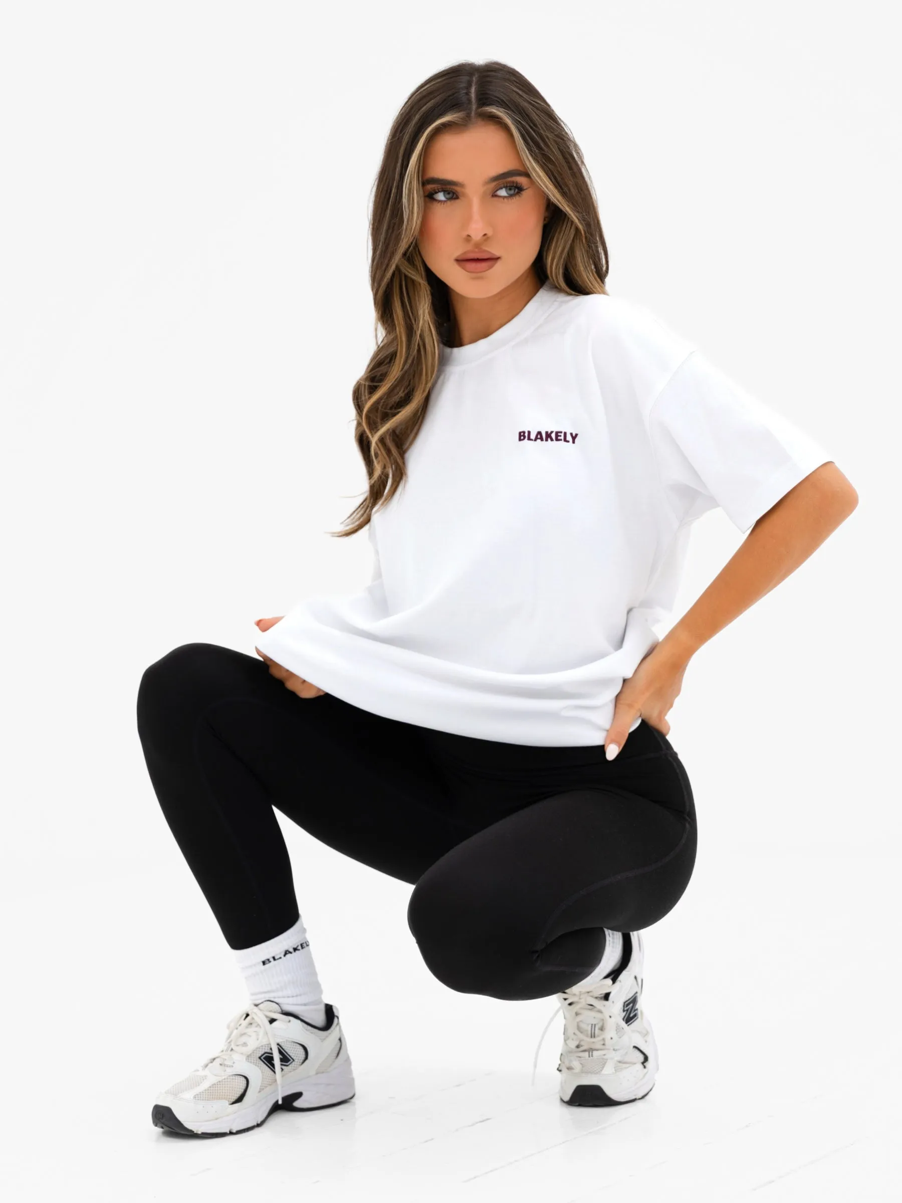 Isla Oversized T-Shirt - White & Dark Cherry sold by Blakely product image thumbnail 2