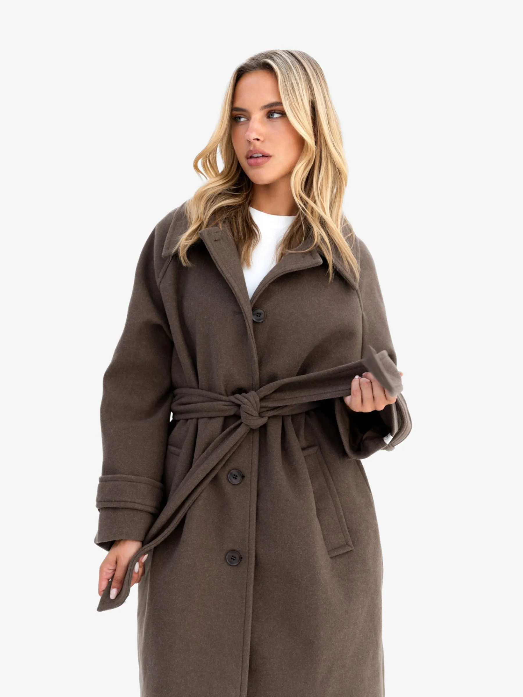 Madalyn Longline Coat - Brown sold by Blakely product image thumbnail 3
