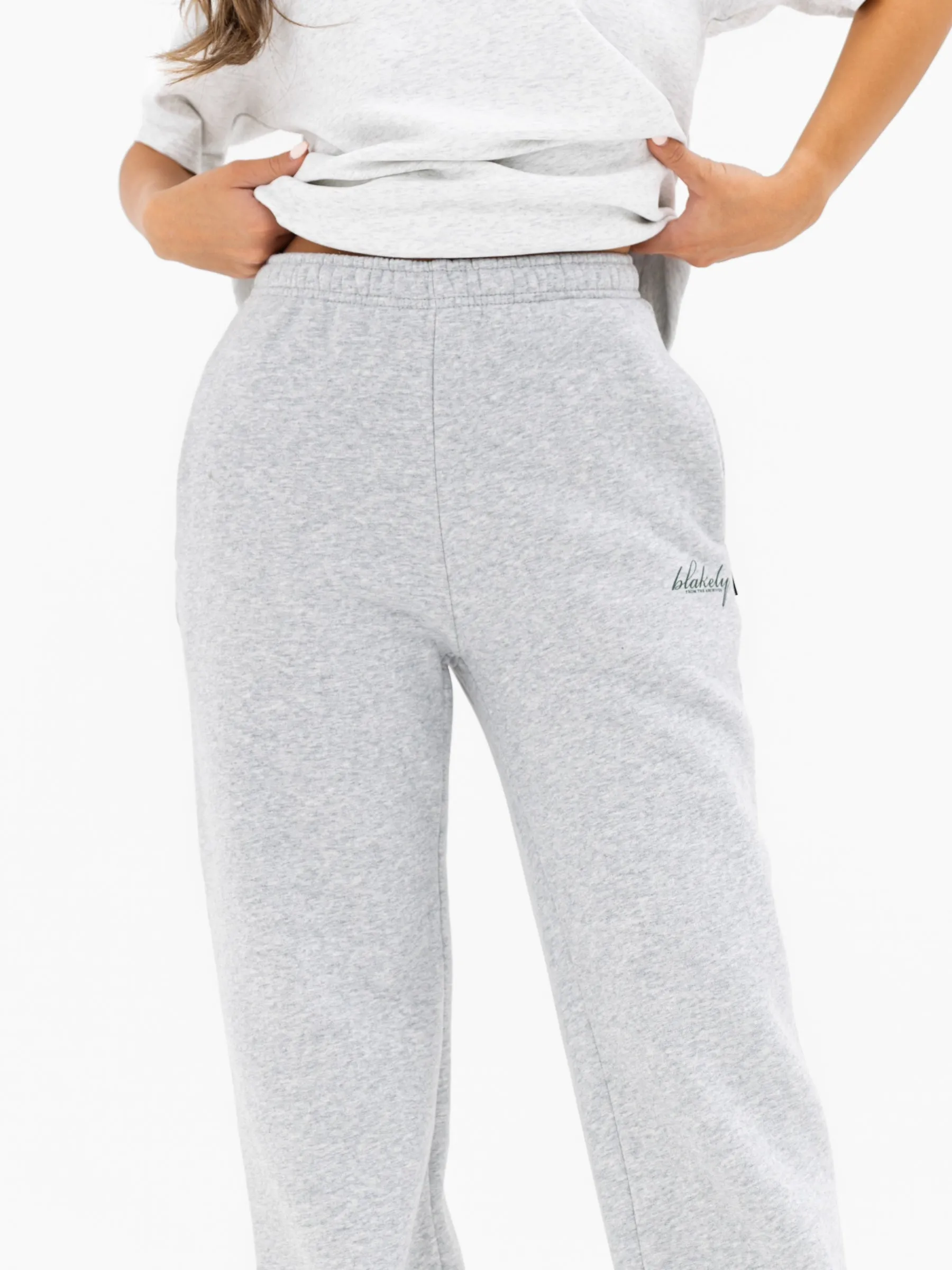 Georgia Wide Leg Sweatpants - Marl Grey sold by Blakely product image thumbnail 5