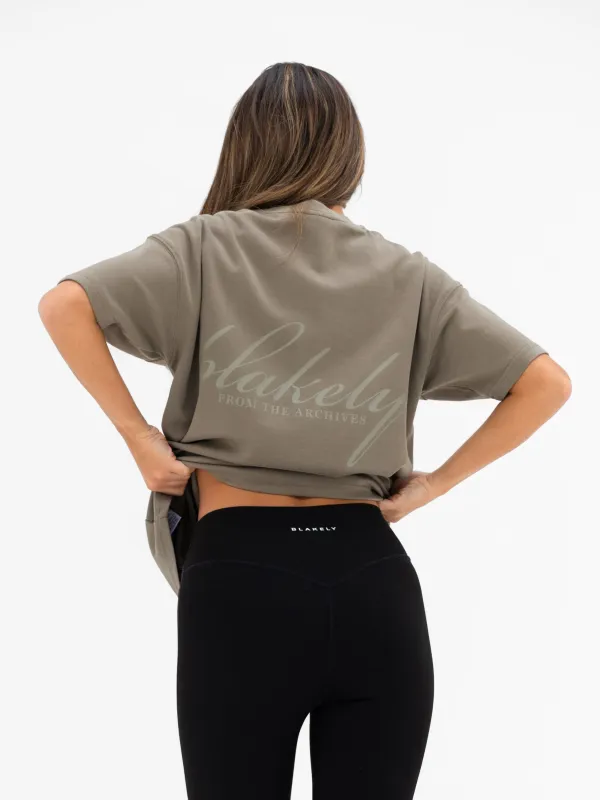 Georgia Oversized T-Shirt - Safari Green sold by Blakely