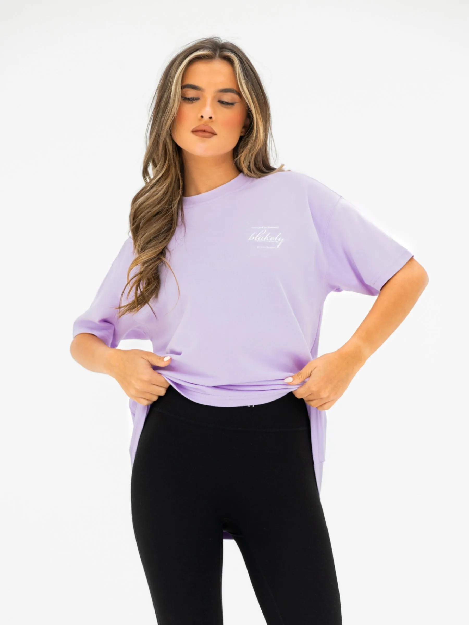 Georgia Oversized Script T-Shirt - Lilac sold by Blakely