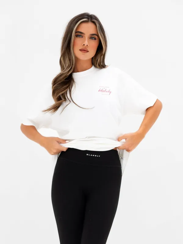 Georgia Oversized Script T-Shirt - Flat White sold by Blakely