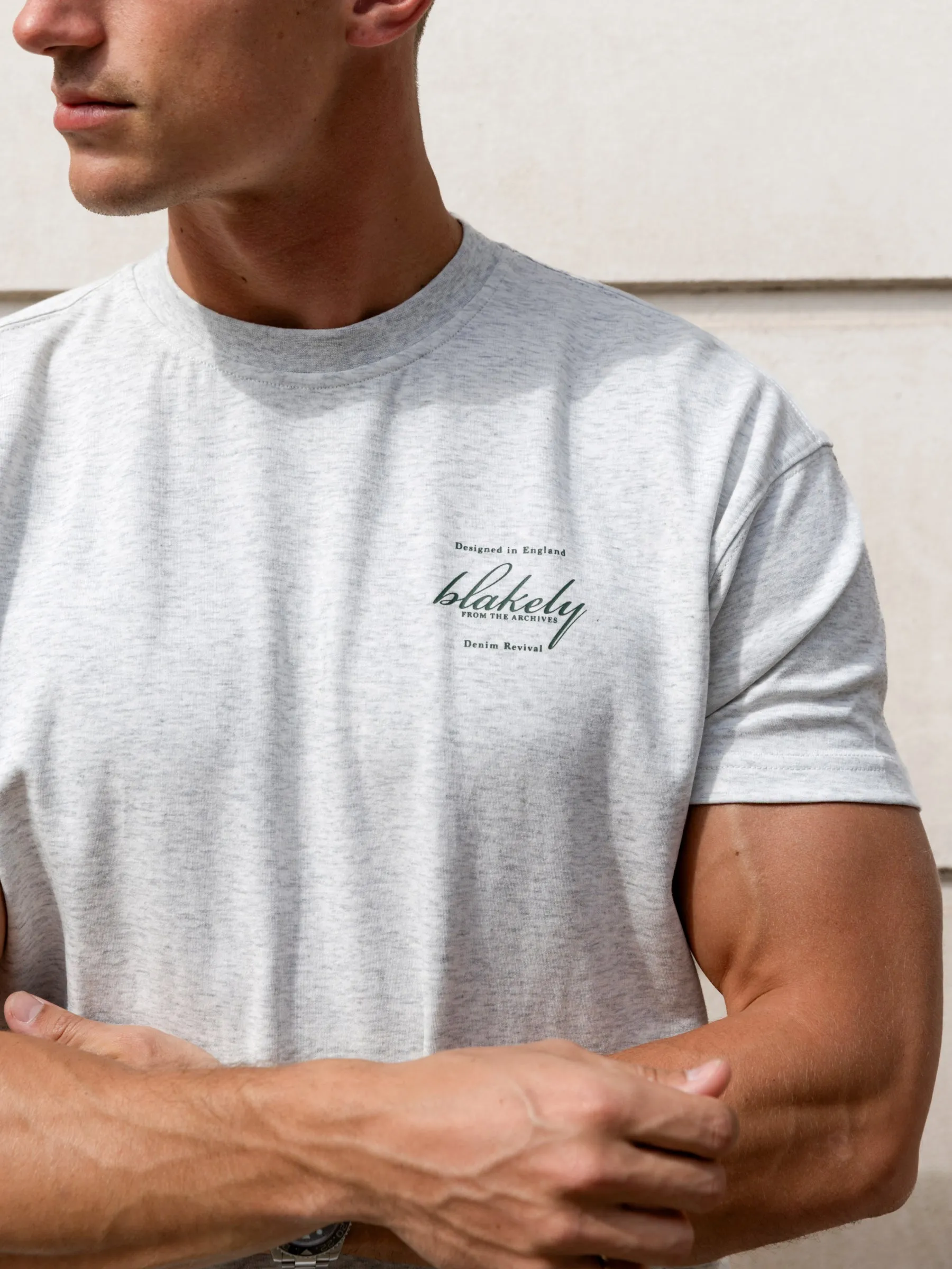 Austin Relaxed Script T-Shirt - Marl White sold by Blakely product image thumbnail 5