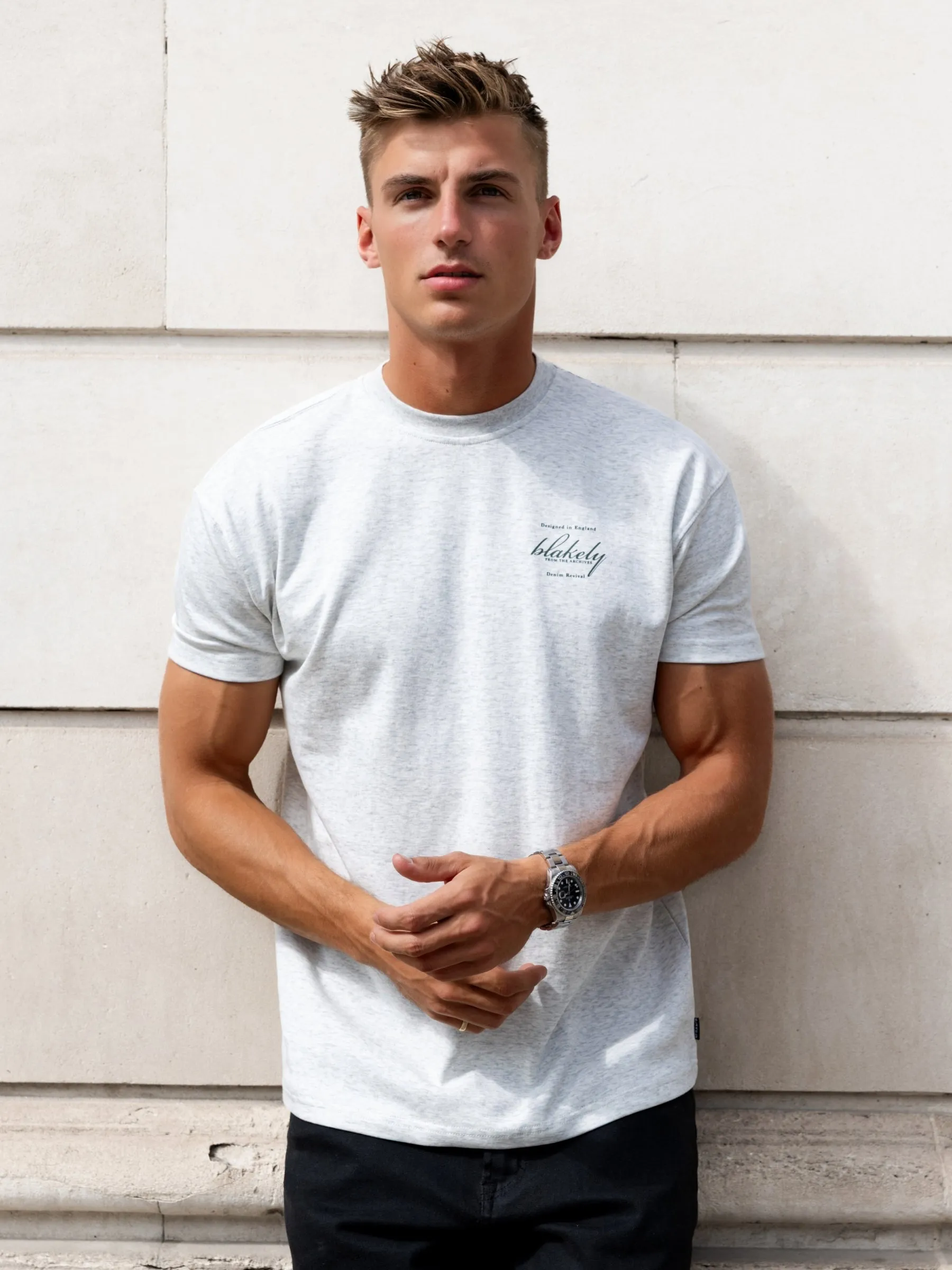 Austin Relaxed Script T-Shirt - Marl White sold by Blakely product image thumbnail 2