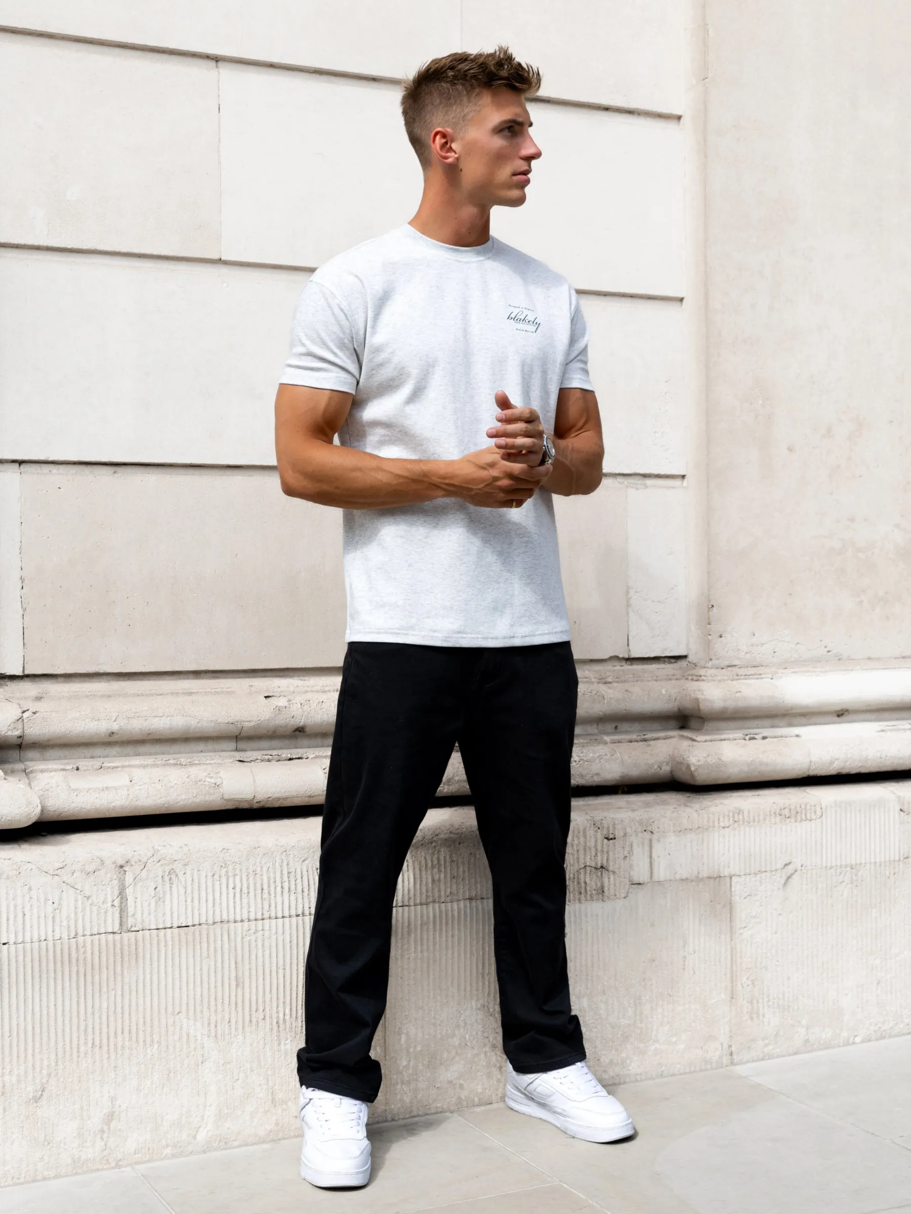 Austin Relaxed Script T-Shirt - Marl White sold by Blakely product image thumbnail 4