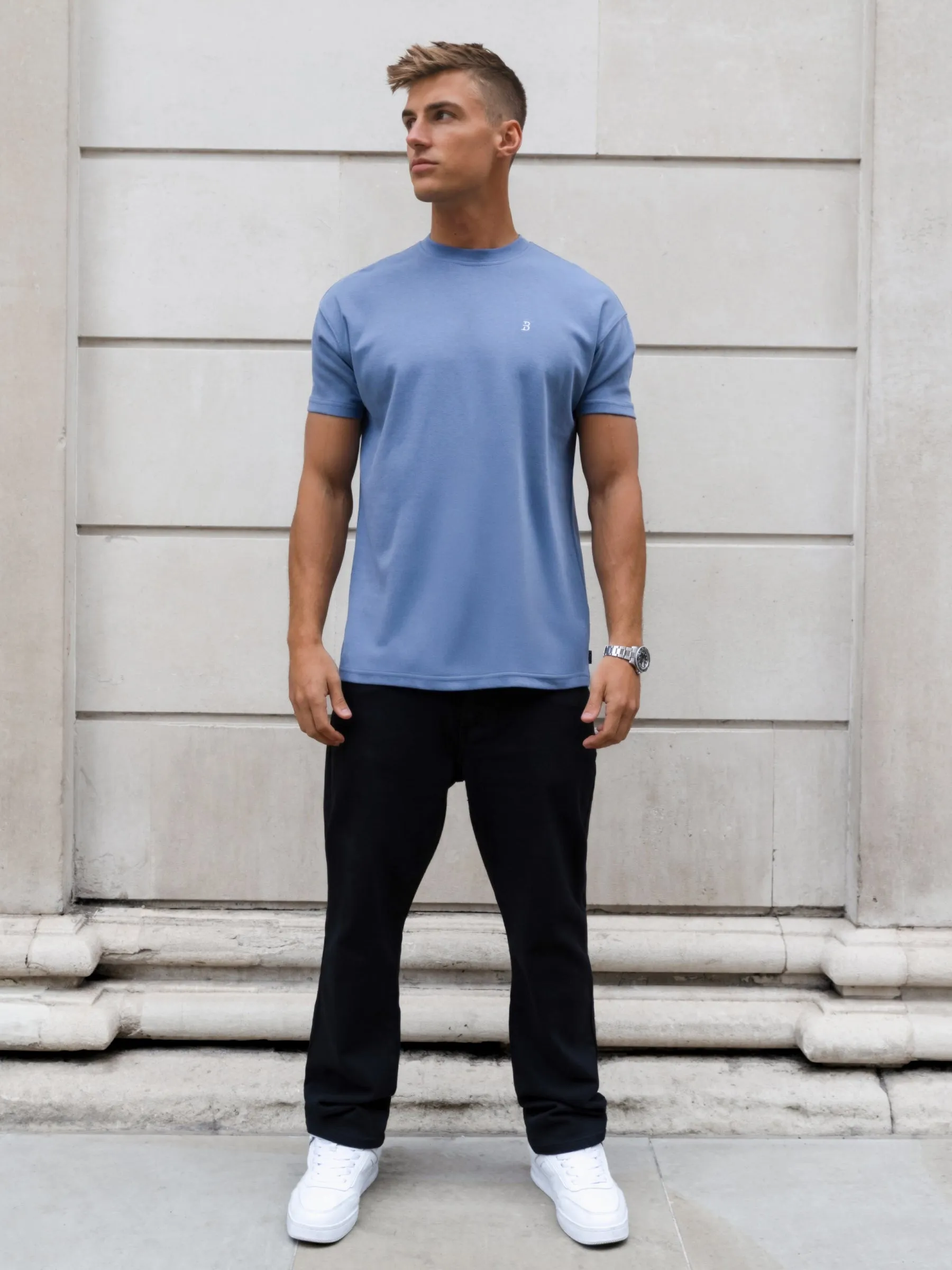 Conrad Relaxed Anchor T-Shirt - Mid Blue sold by Blakely product image thumbnail 4