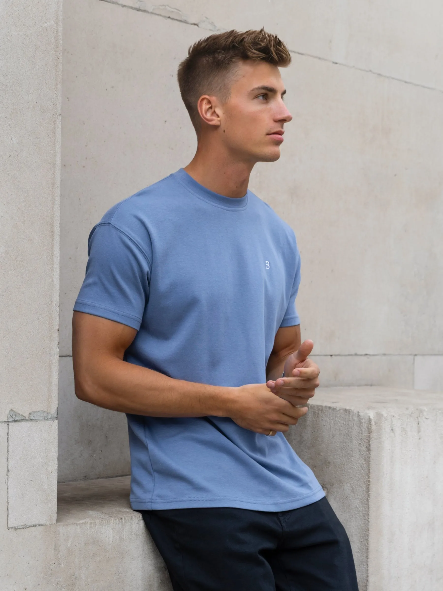 Conrad Relaxed Anchor T-Shirt - Mid Blue sold by Blakely product image thumbnail 2