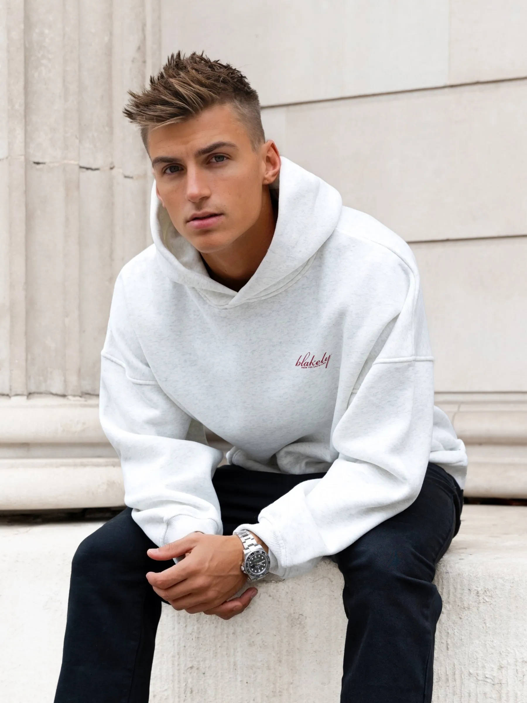 Austin Relaxed Hoodie - Marl White sold by Blakely product image thumbnail 5