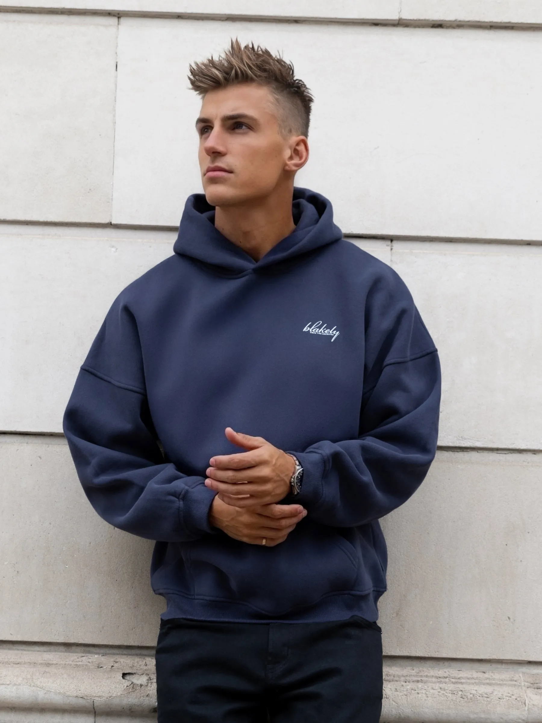 Austin Relaxed Hoodie - True Navy sold by Blakely