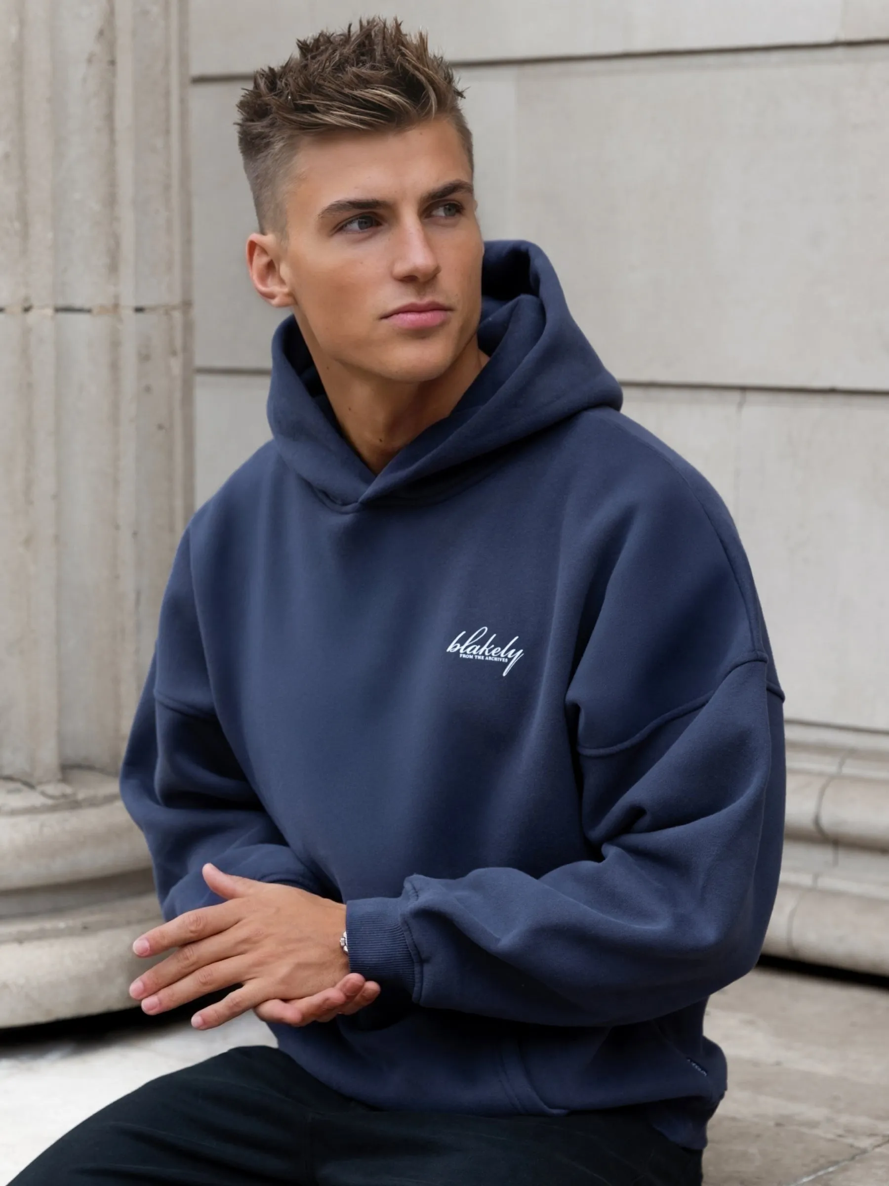 Austin Relaxed Hoodie - True Navy sold by Blakely product image thumbnail 5