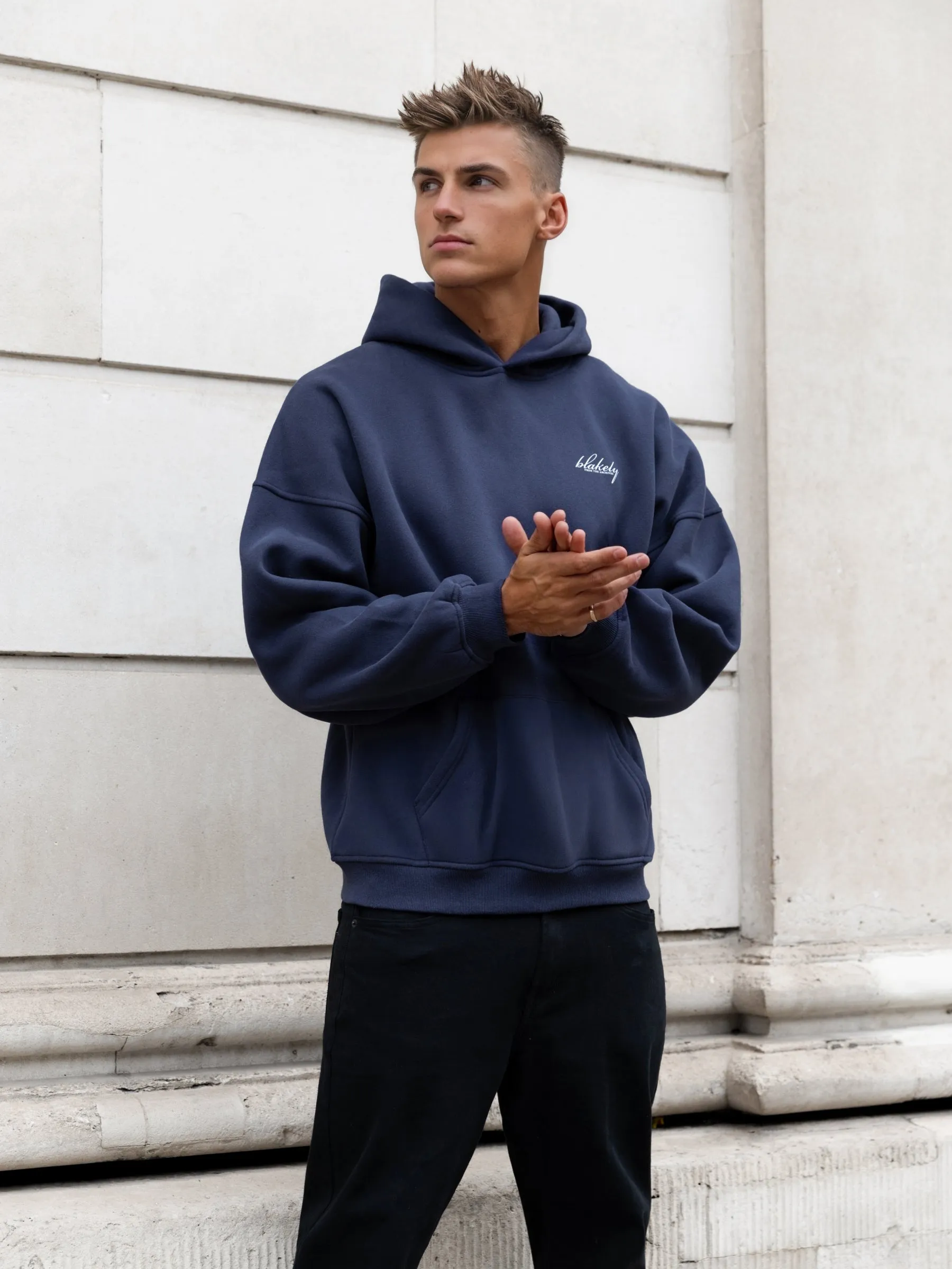Austin Relaxed Hoodie - True Navy sold by Blakely product image thumbnail 3