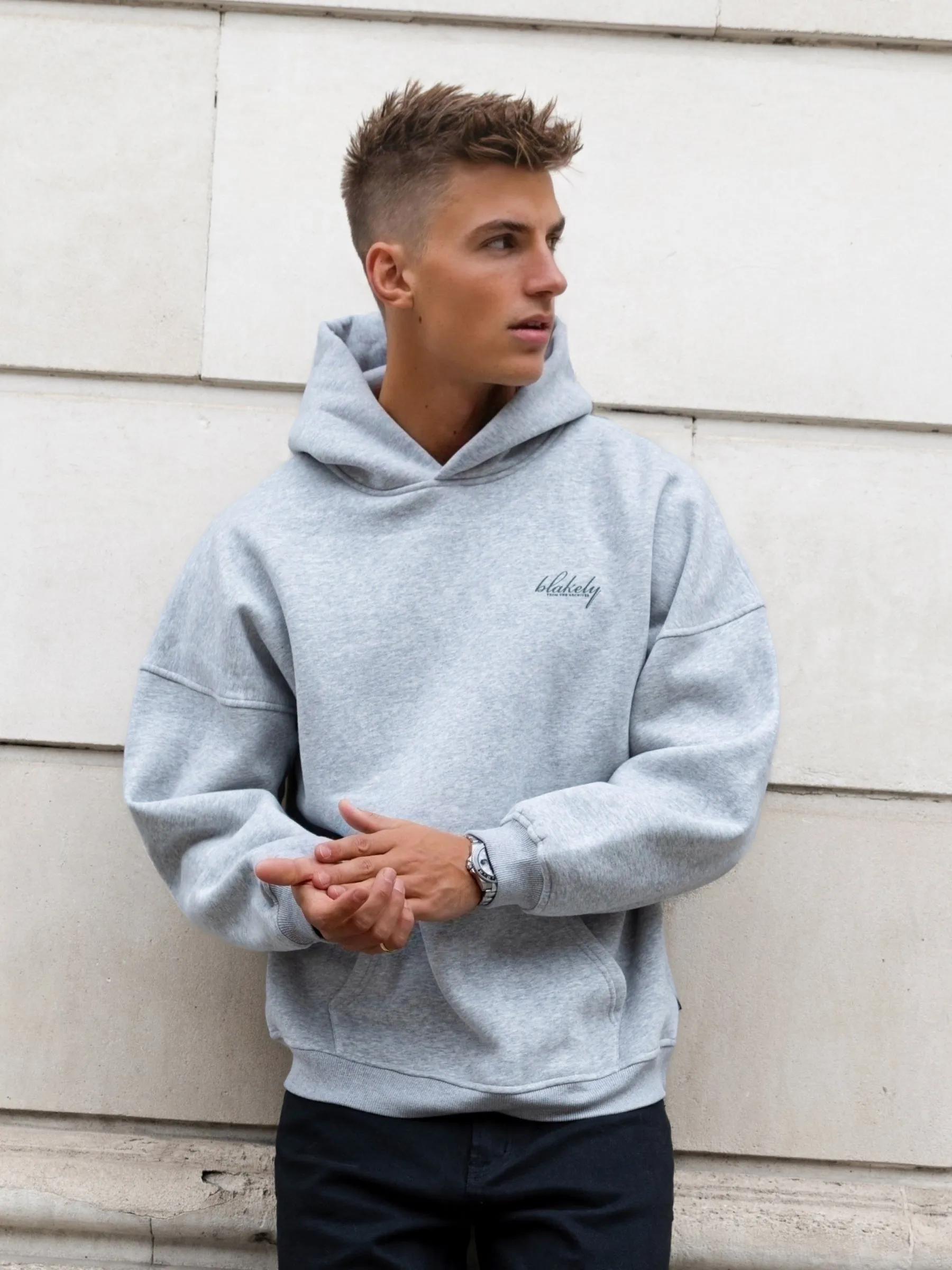 Austin Relaxed Hoodie - Marl Grey sold by Blakely