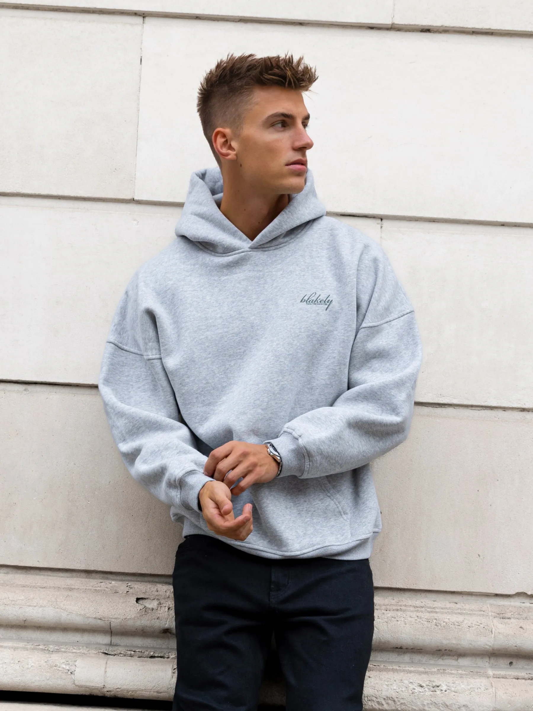 Austin Relaxed Hoodie - Marl Grey sold by Blakely product image thumbnail 3