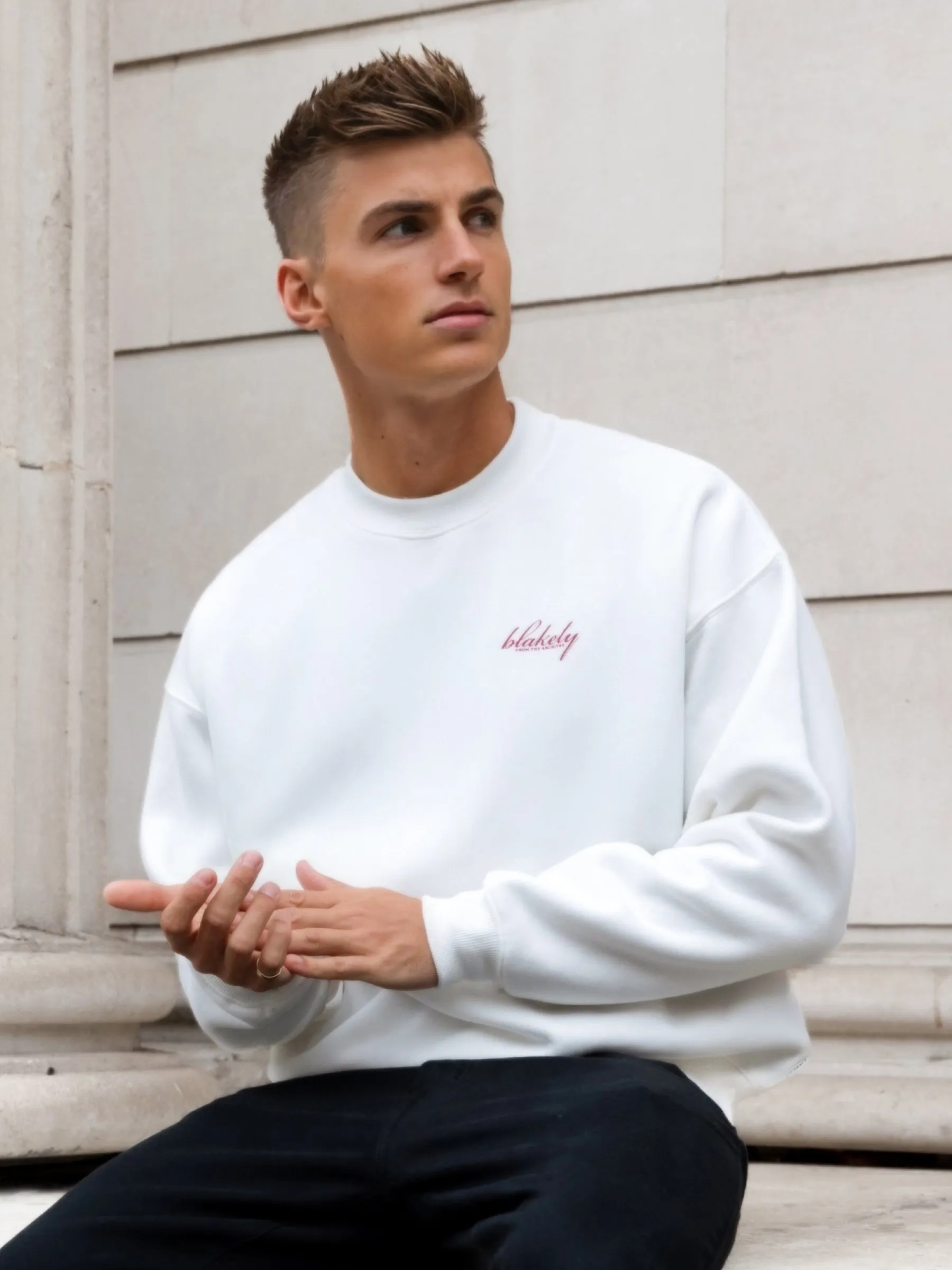 Austin Relaxed Jumper - Flat White sold by Blakely product image thumbnail 5