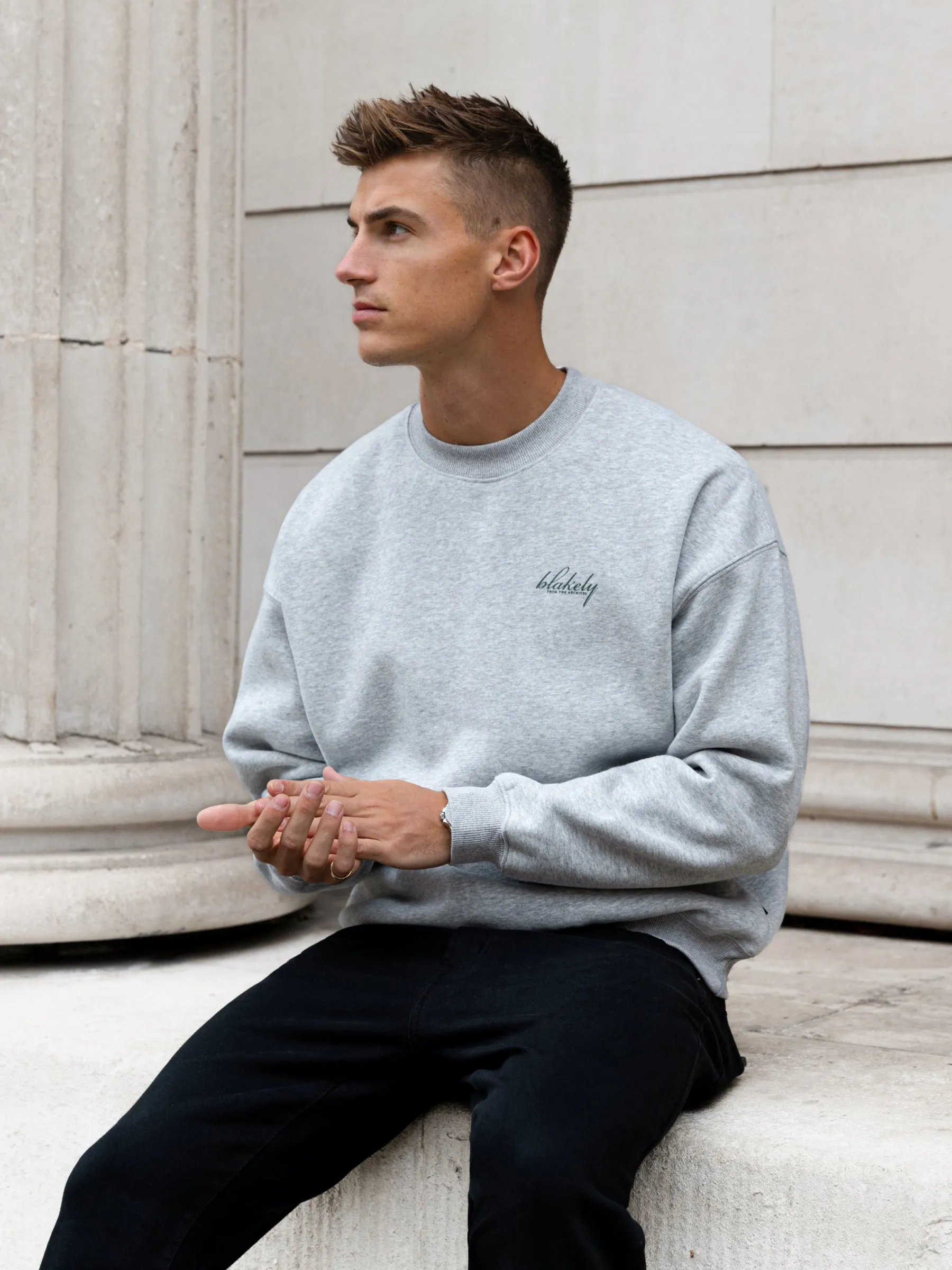 Austin Relaxed Jumper - Marl Grey sold by Blakely product image thumbnail 5