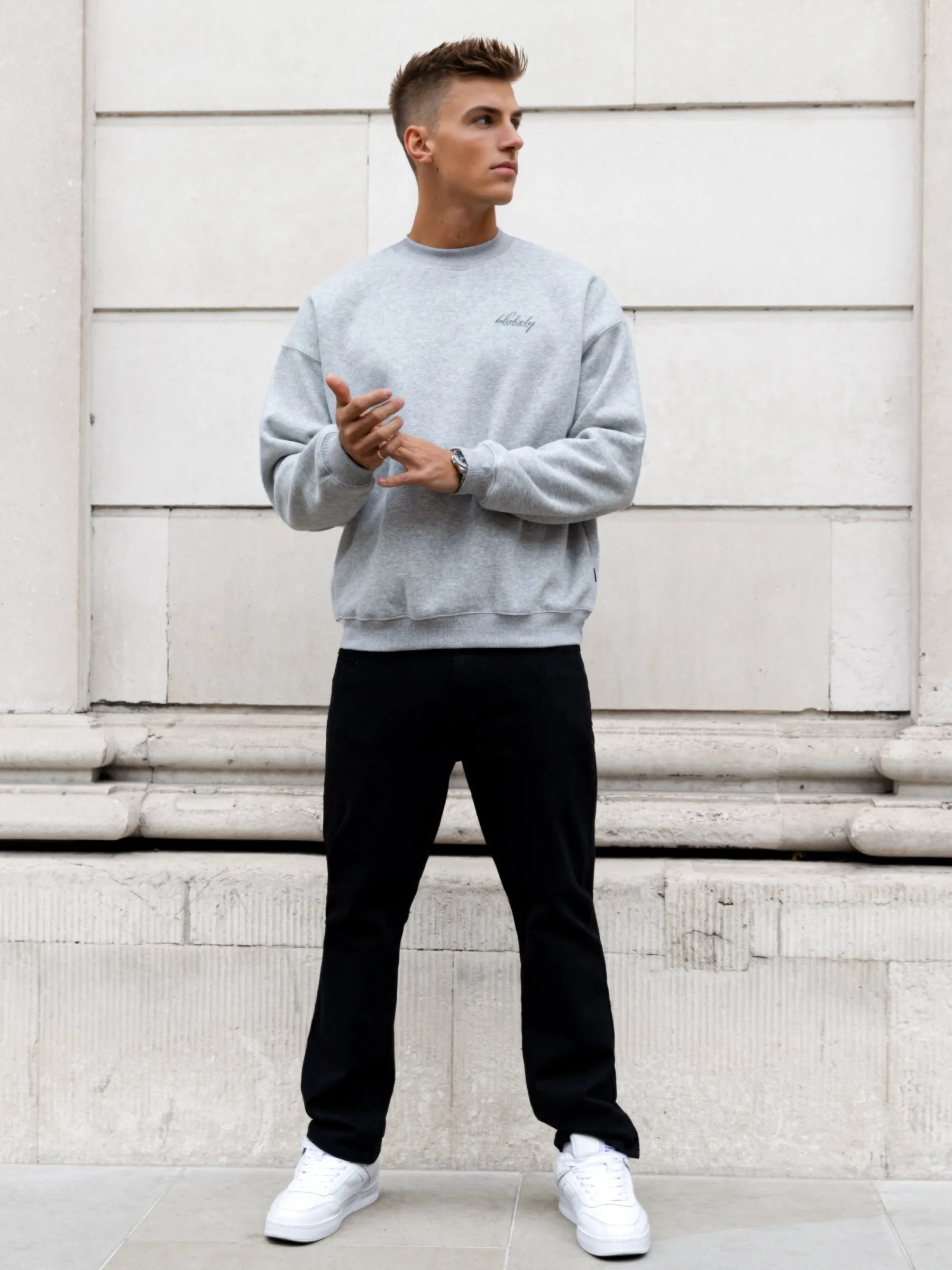 Austin Relaxed Jumper - Marl Grey sold by Blakely product image thumbnail 3
