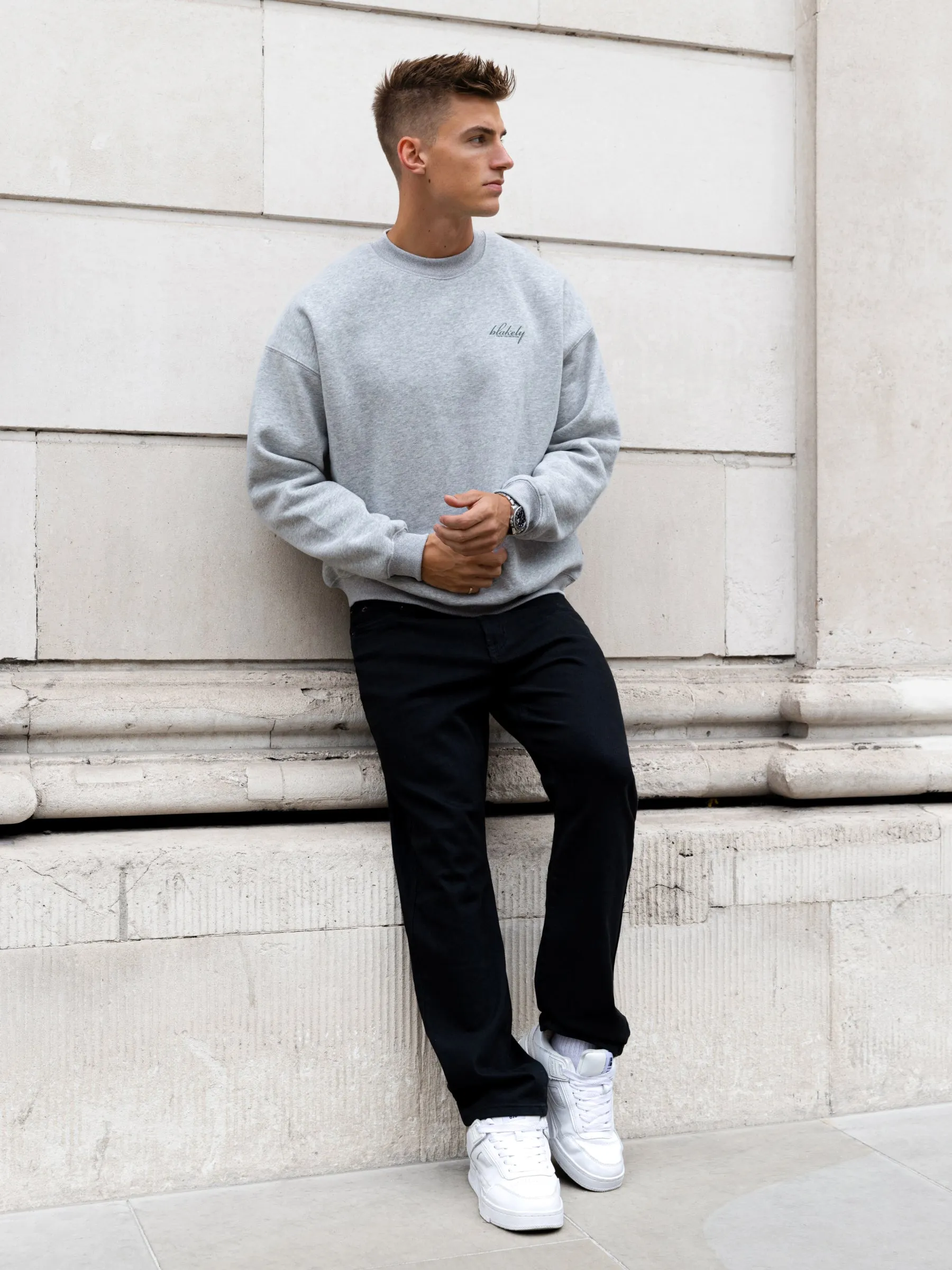 Austin Relaxed Jumper - Marl Grey sold by Blakely product image thumbnail 2