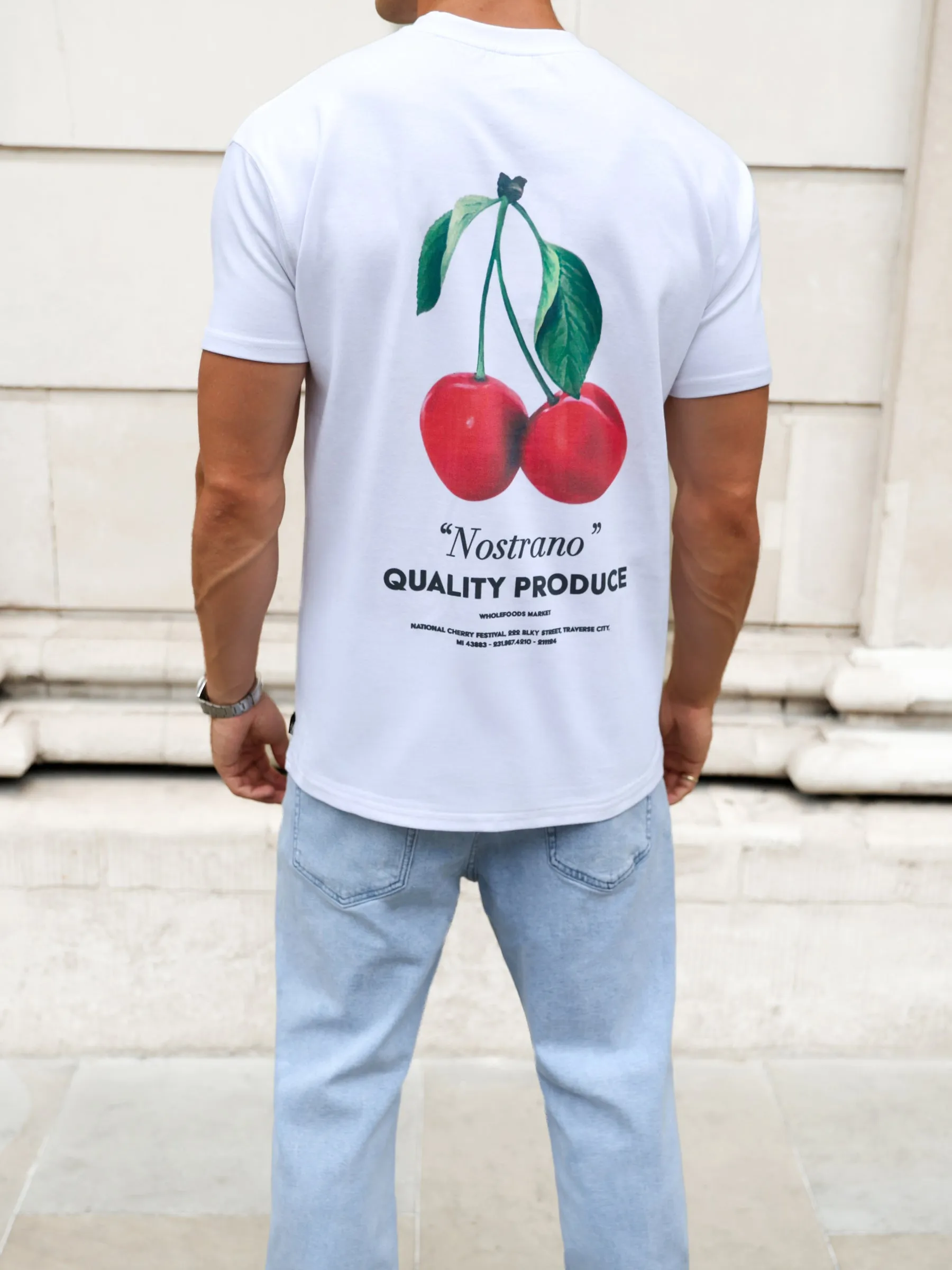 Cherry Print Relaxed T-Shirt - White sold by Blakely product image thumbnail 5