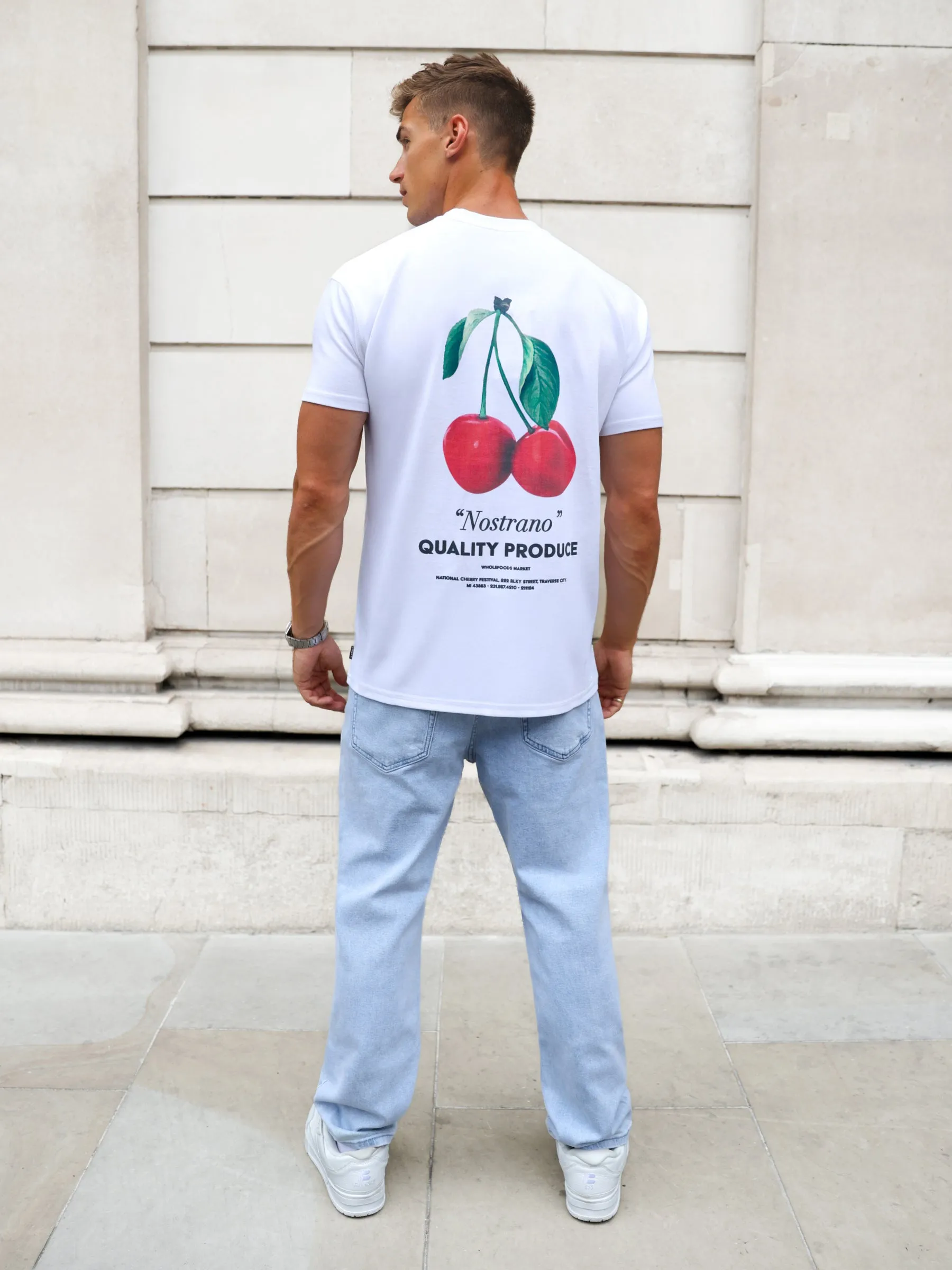 Cherry Print Relaxed T-Shirt - White sold by Blakely product image thumbnail 3