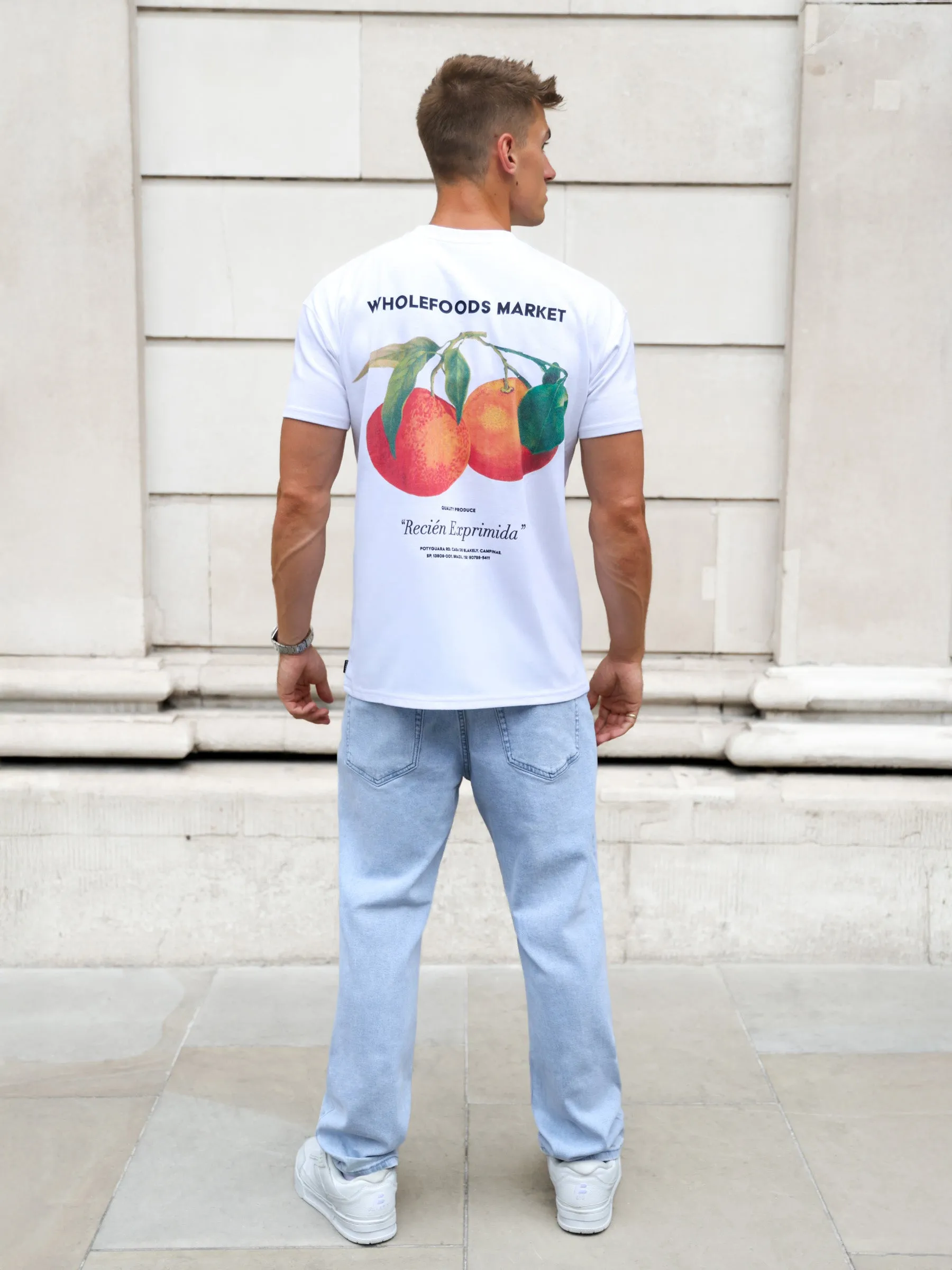 Orange Print Relaxed T-Shirt - White sold by Blakely product image thumbnail 3