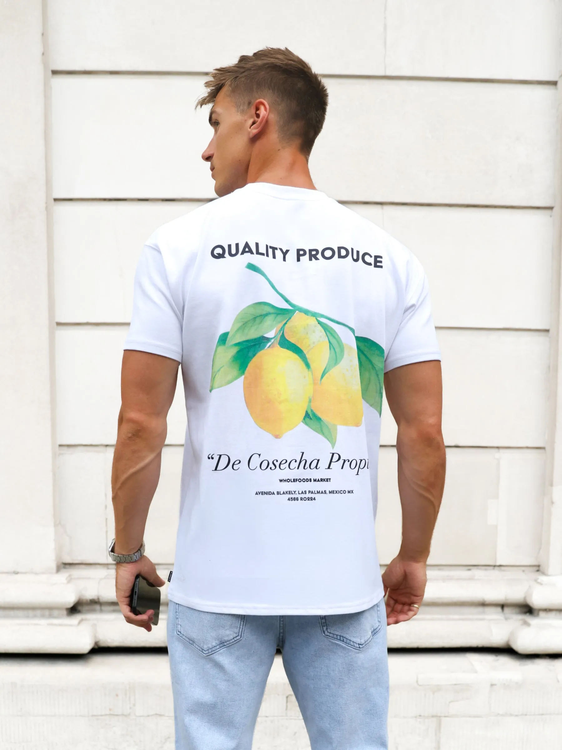 Lemon Print Relaxed T-Shirt - White sold by Blakely