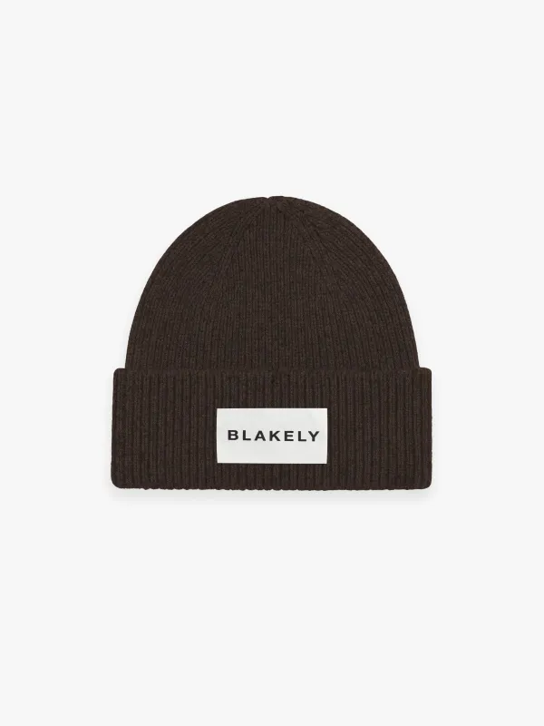 Label Knit Beanie - Chocolate Brown sold by Blakely
