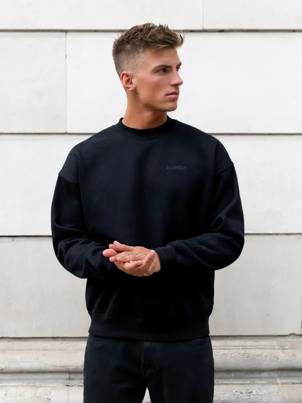 Rhys Relaxed Jumper - Black sold by Blakely