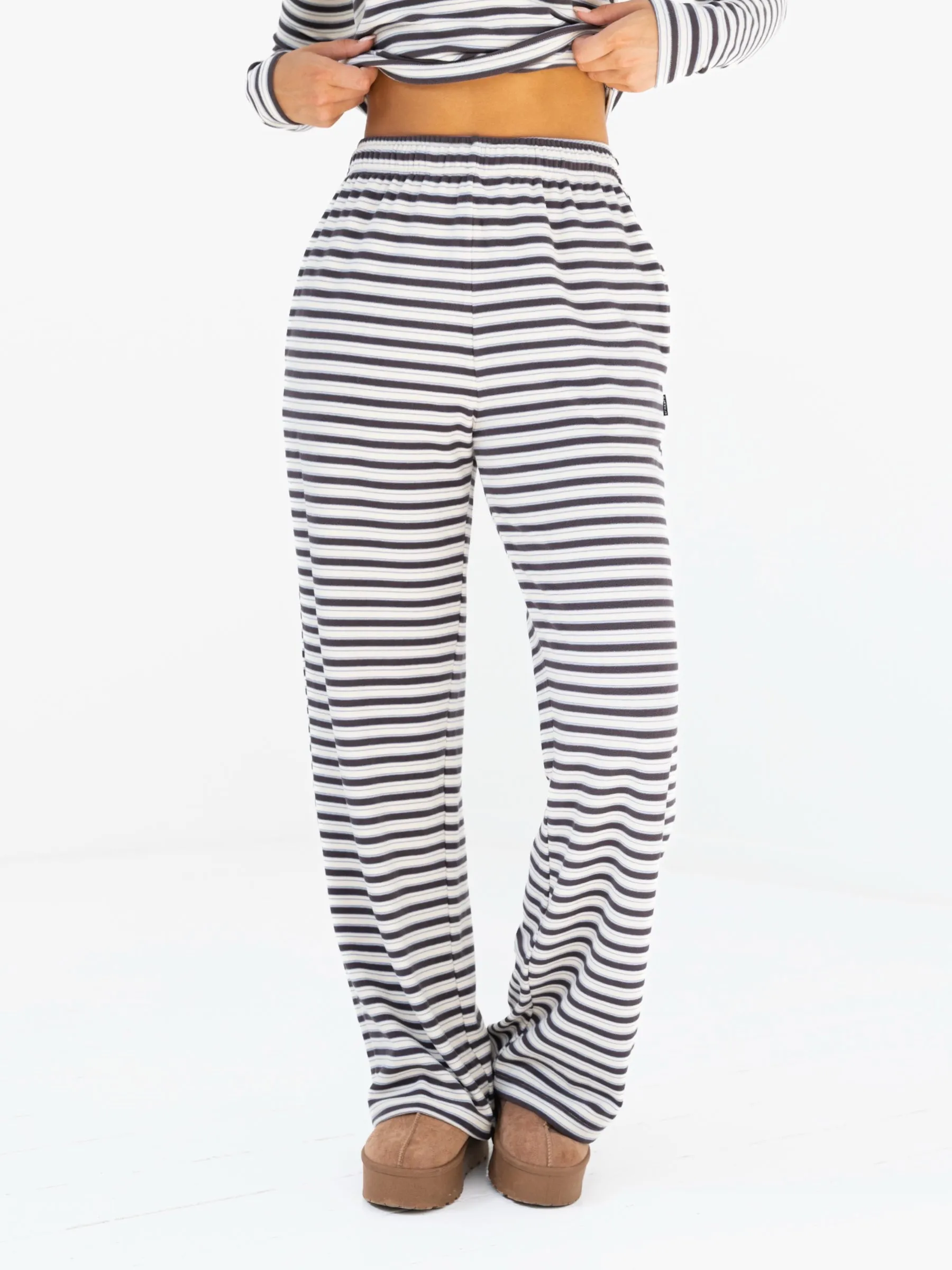 Sadie Stripe Trousers - Charcoal Stripe sold by Blakely