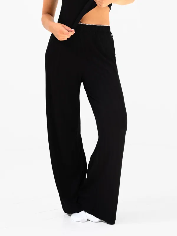 Aria Pointelle Trousers - Black sold by Blakely