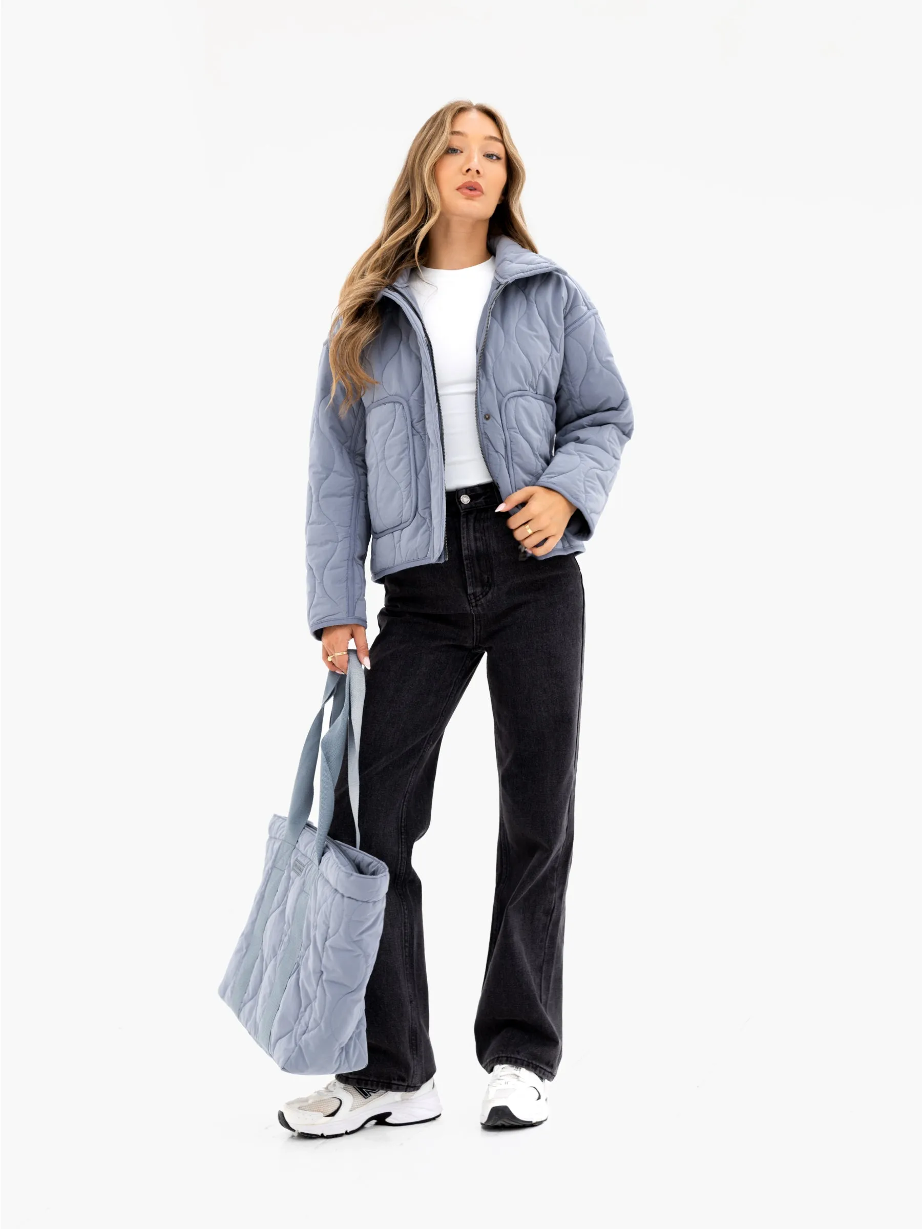 Ariana Quilted Jacket - Dusty Blue sold by Blakely product image thumbnail 3