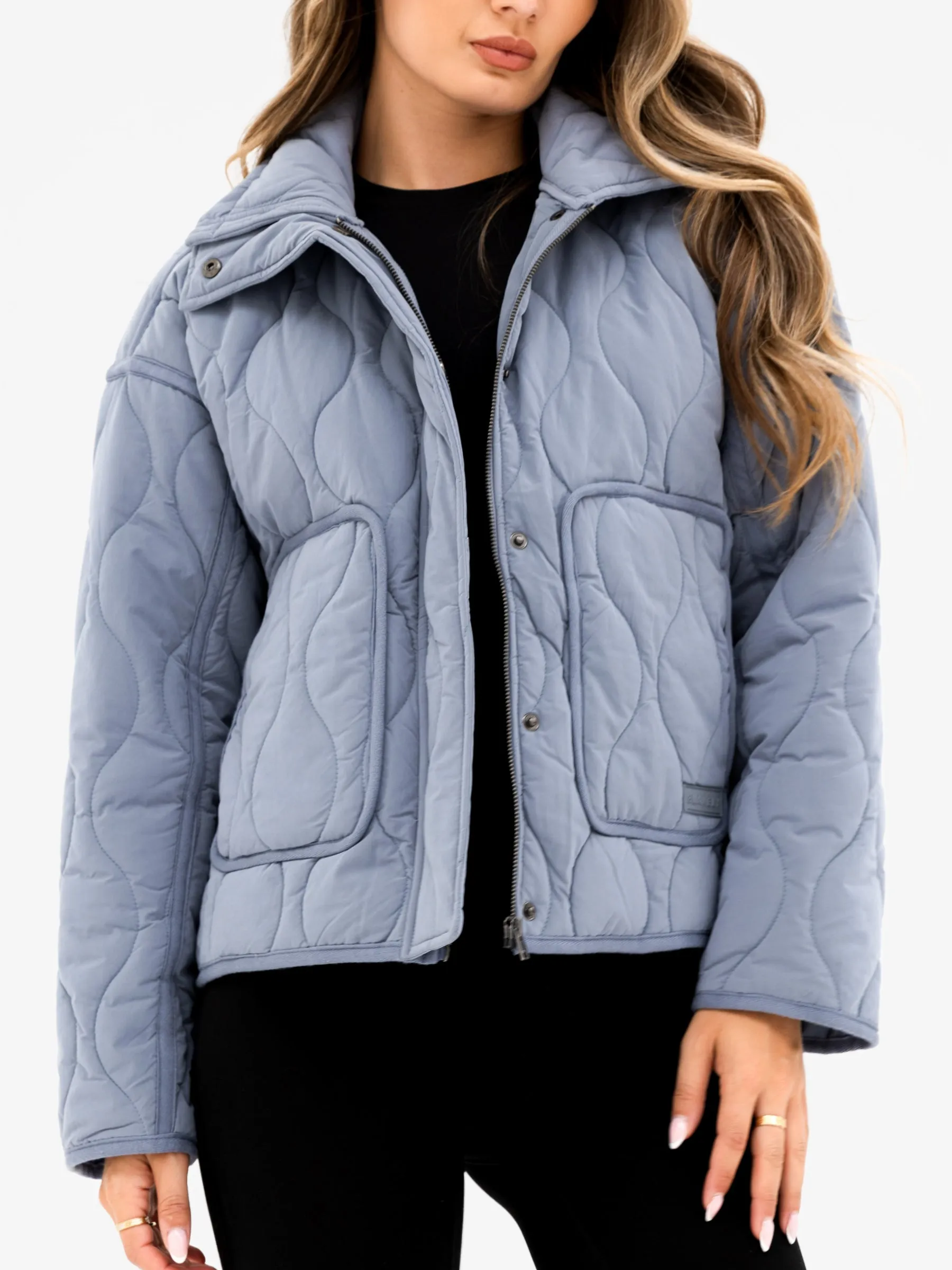Ariana Quilted Jacket - Dusty Blue sold by Blakely product image thumbnail 5
