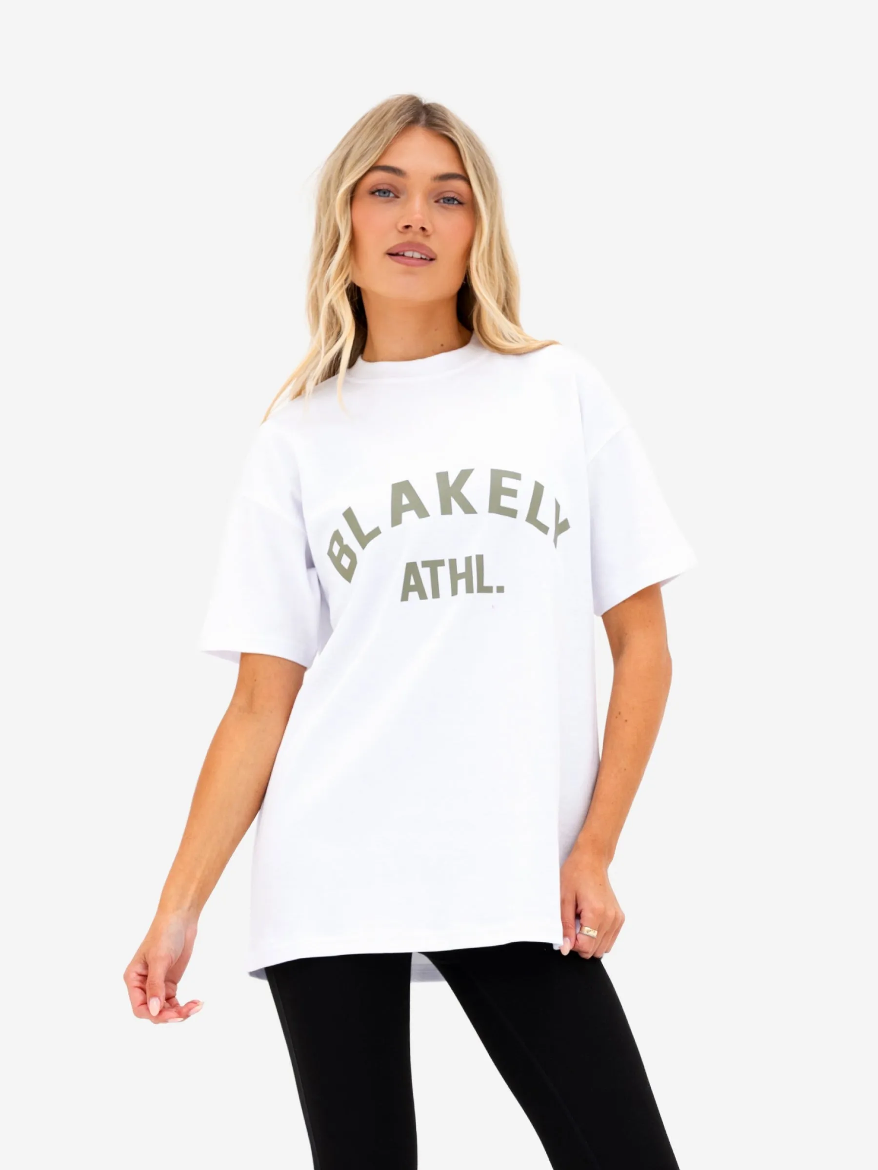 Joah Oversized T-Shirt - White & Safari Green sold by Blakely product image thumbnail 2
