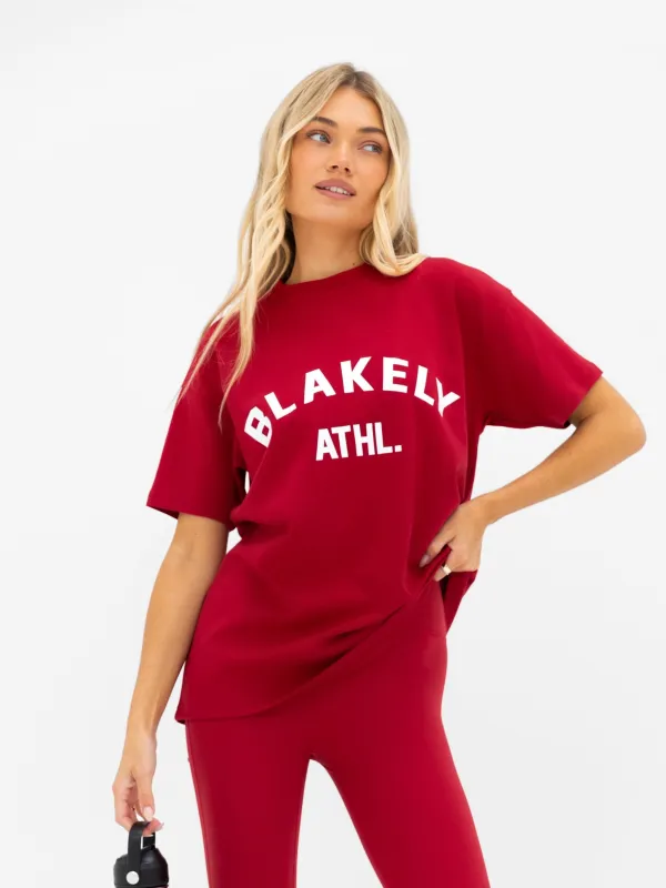 Joah Oversized T-Shirt - Cherry Red sold by Blakely